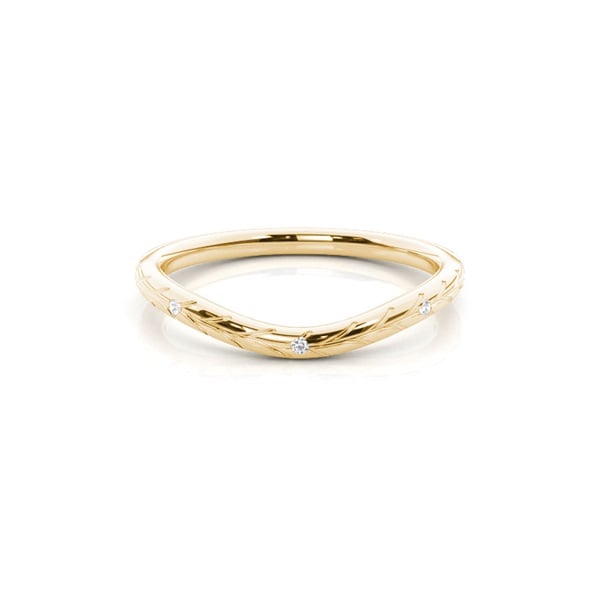 Vintage Diamond Studded Shaped Wedding Band