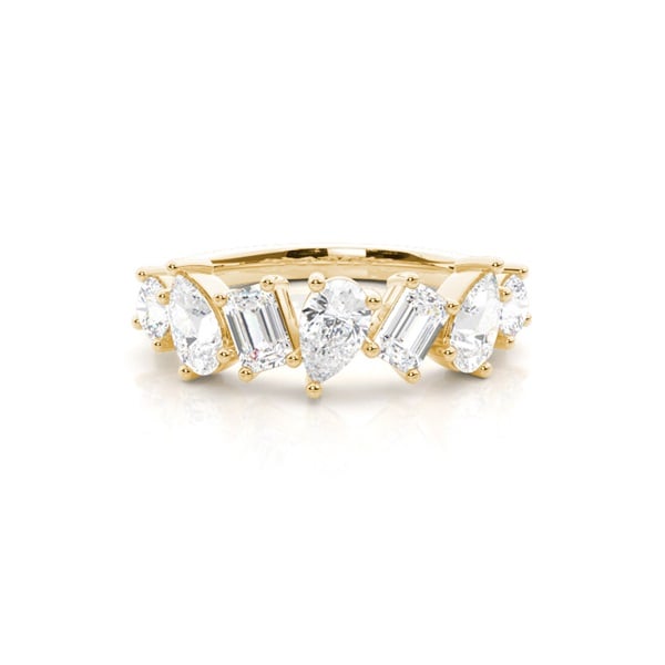 Prong-Set Multishape Diamond Wedding Ring