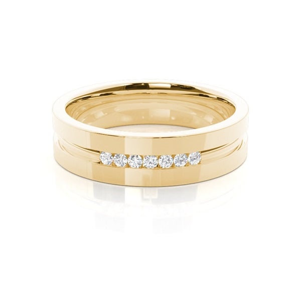 5.6mm Studded Flat Profile Diamond Wedding Band