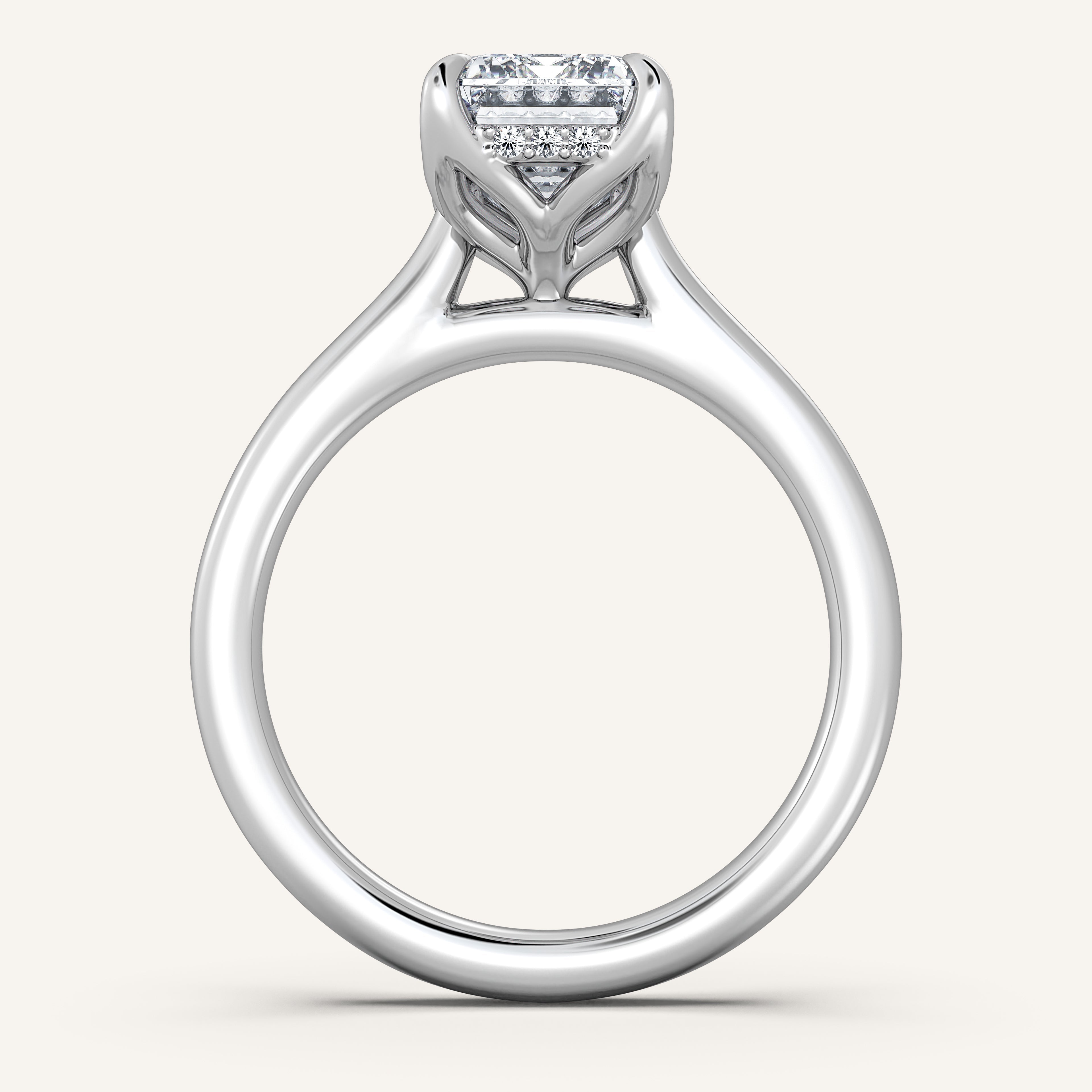shape: Emerald | metal: White Gold, Platinum | view: 4