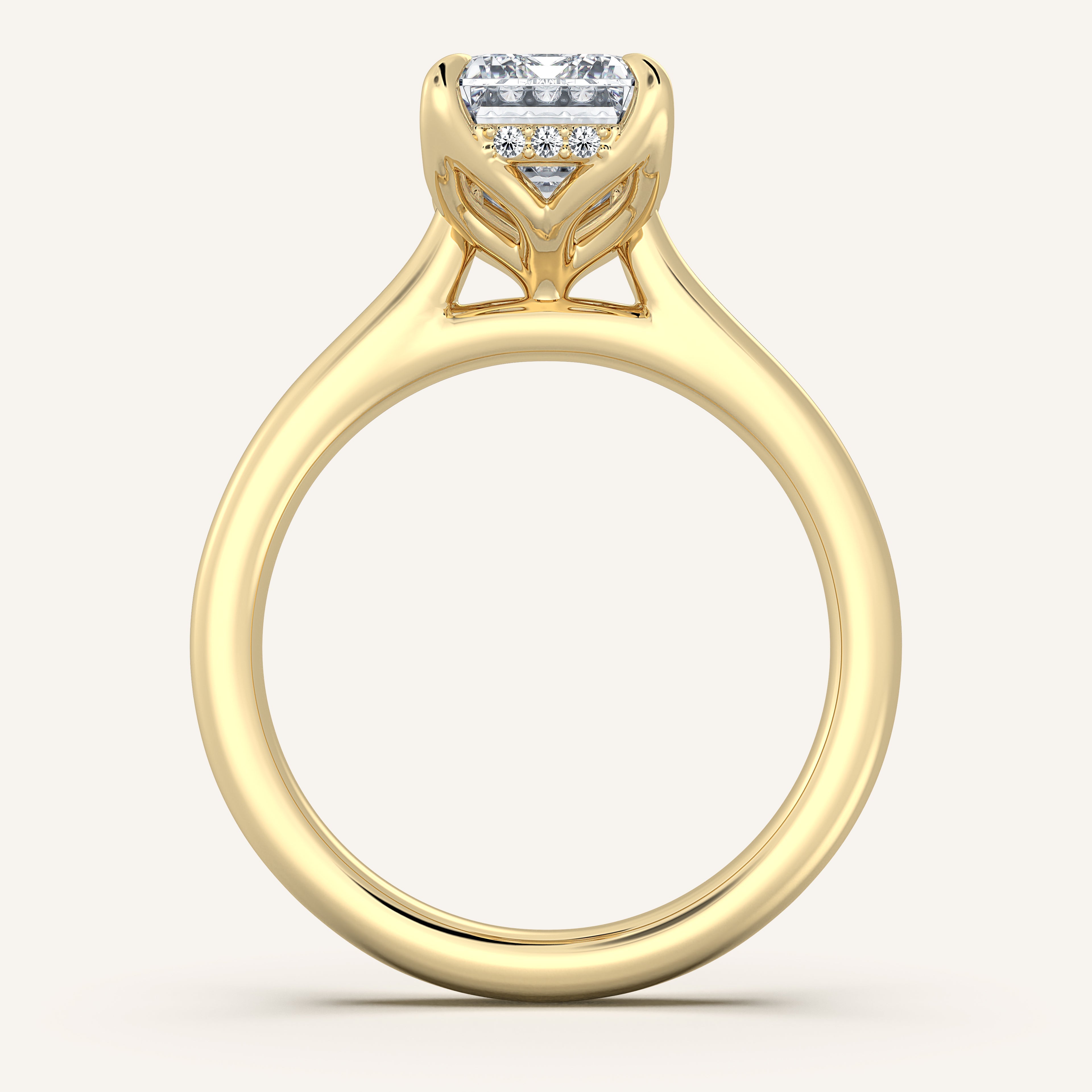 shape: Emerald | metal: Yellow Gold | view: 4