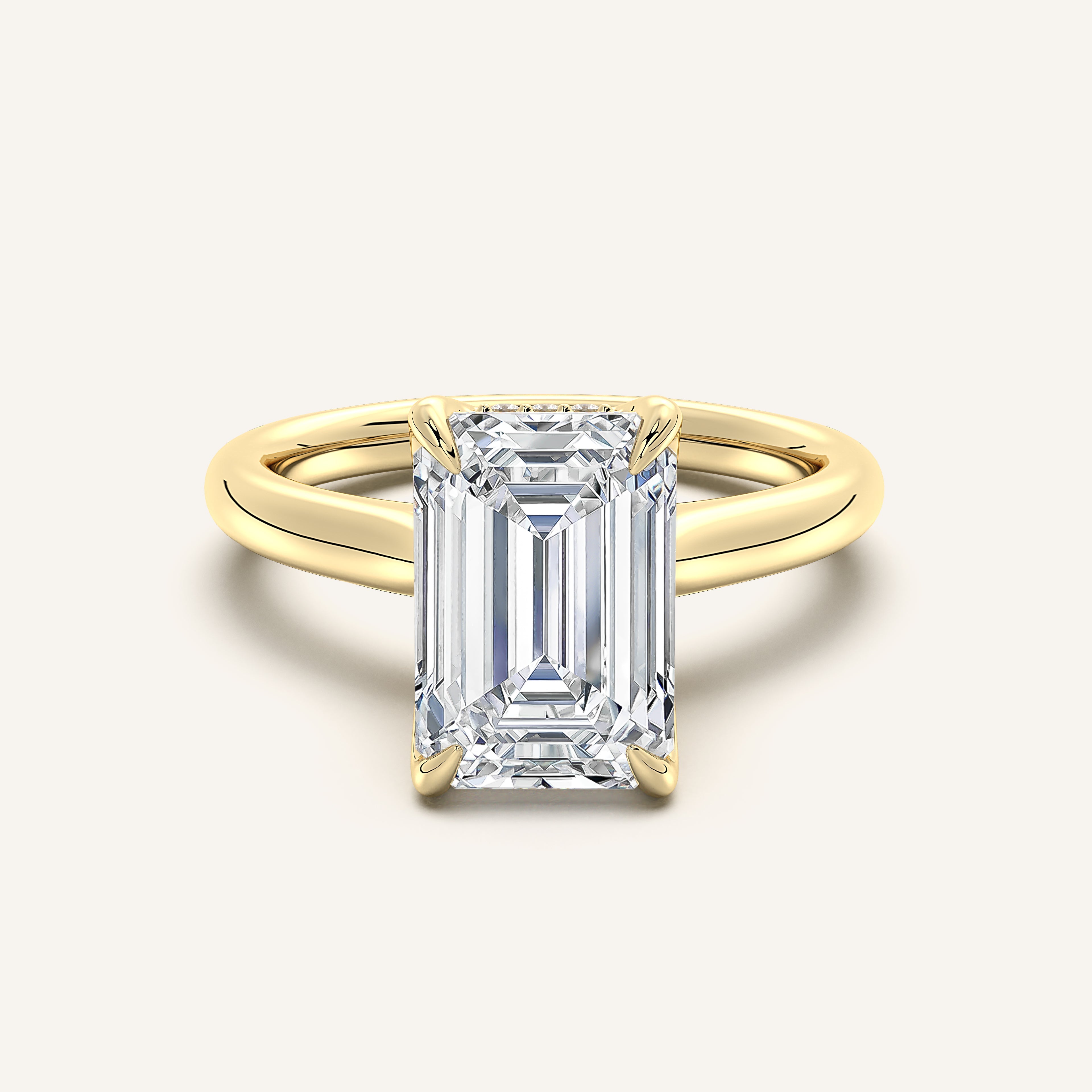 shape: Emerald | metal: Yellow Gold | view: 1