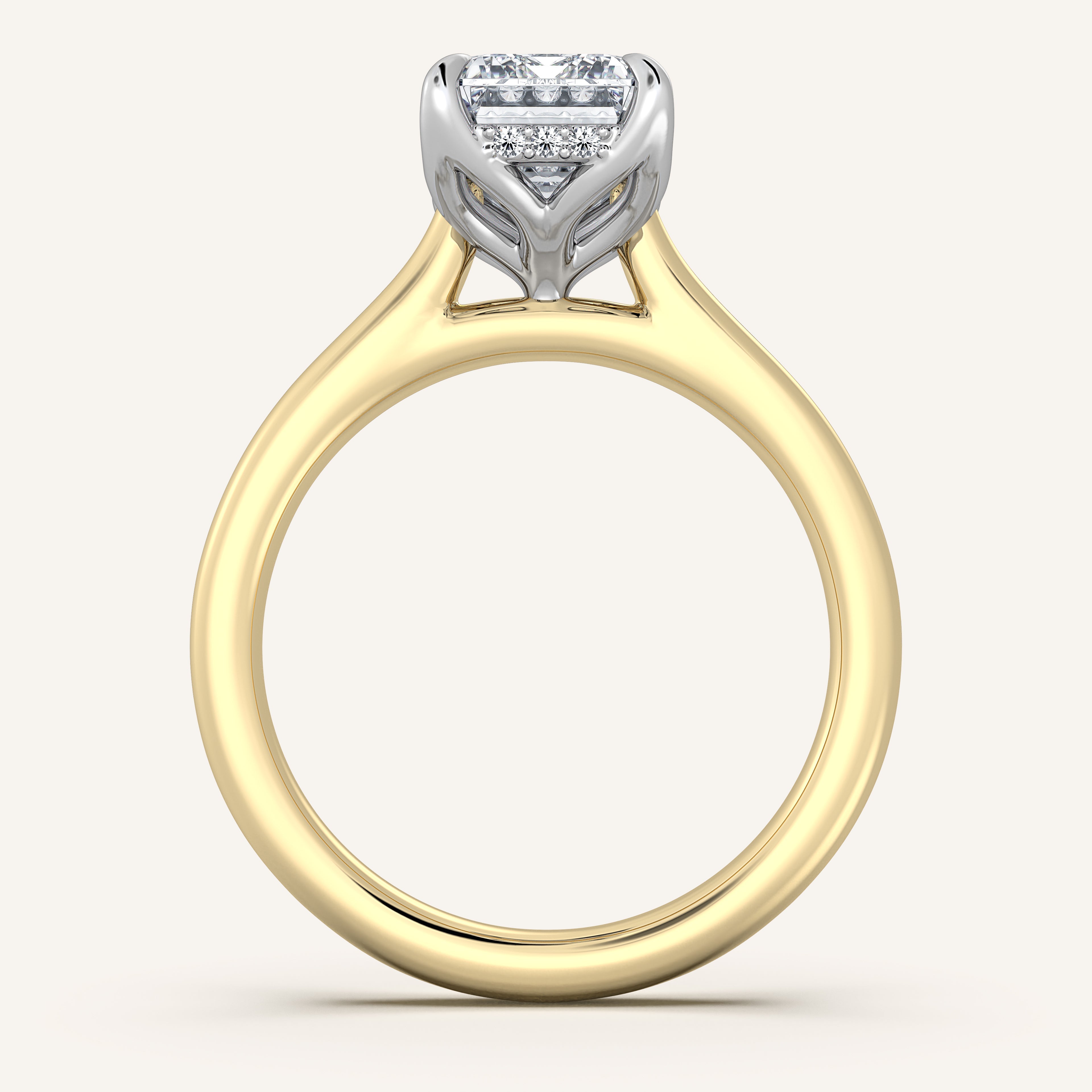 shape: Emerald | metal: Two Tone | view: 4
