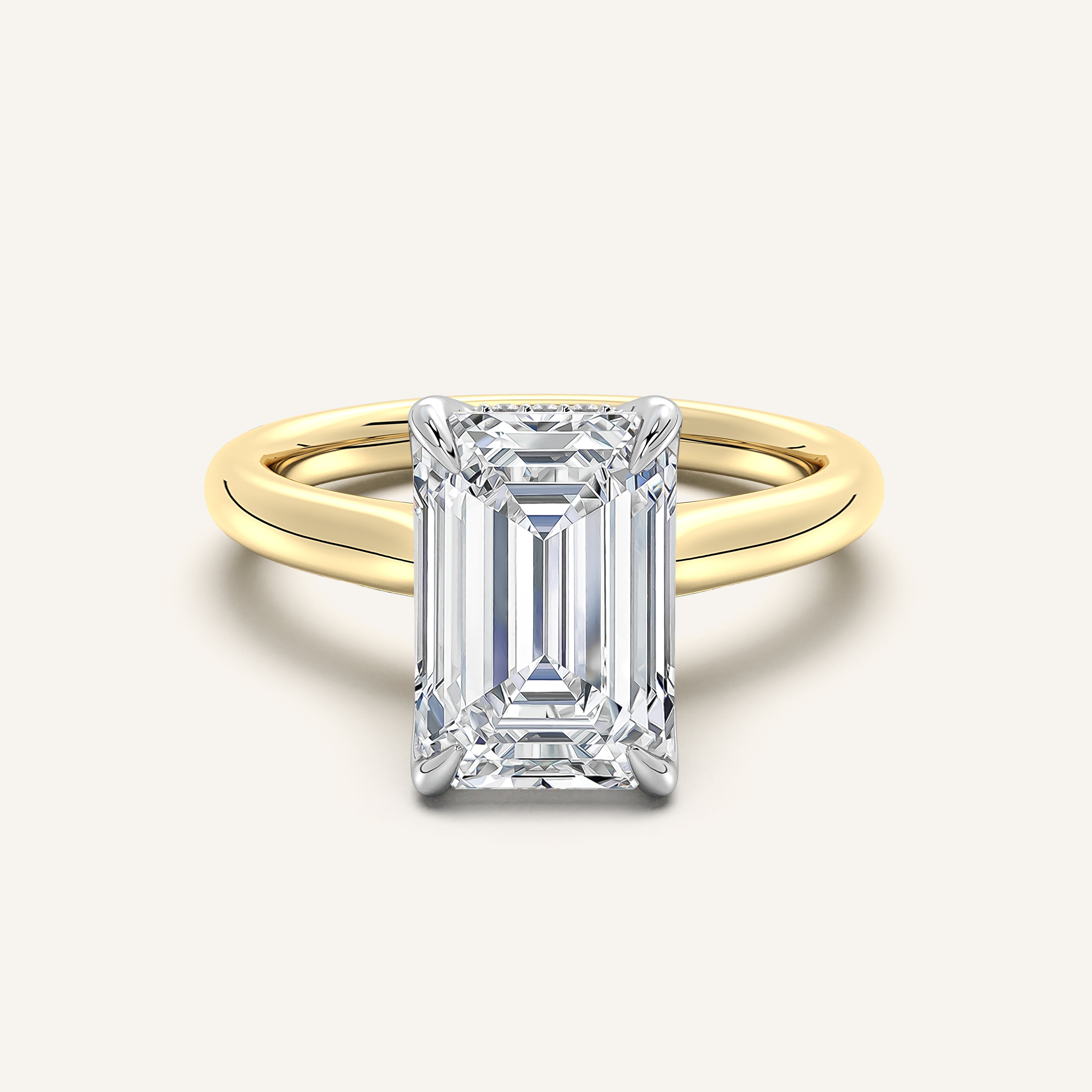 shape: Emerald | metal: Two Tone | view: 1