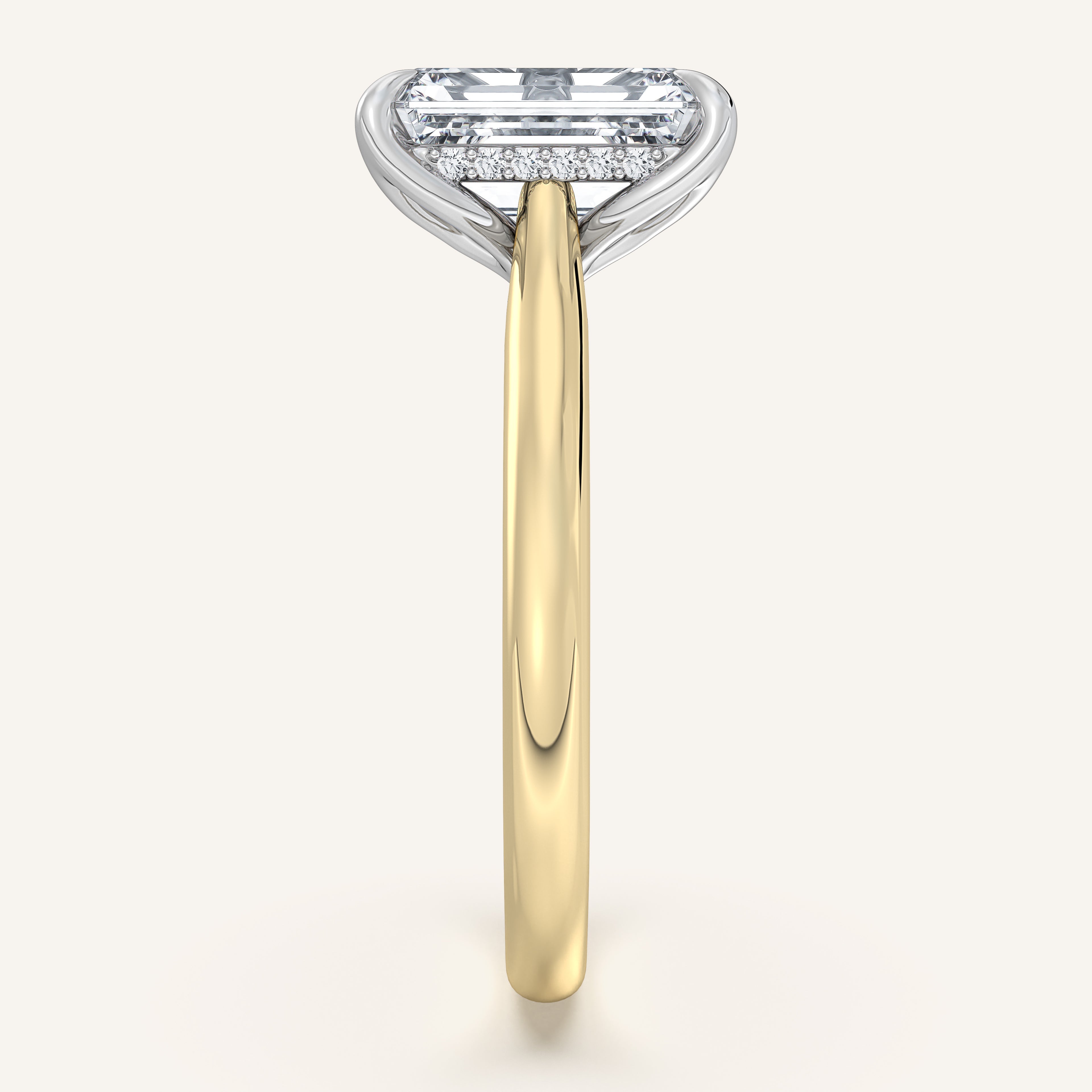 shape: Emerald | metal: Two Tone | view: 3