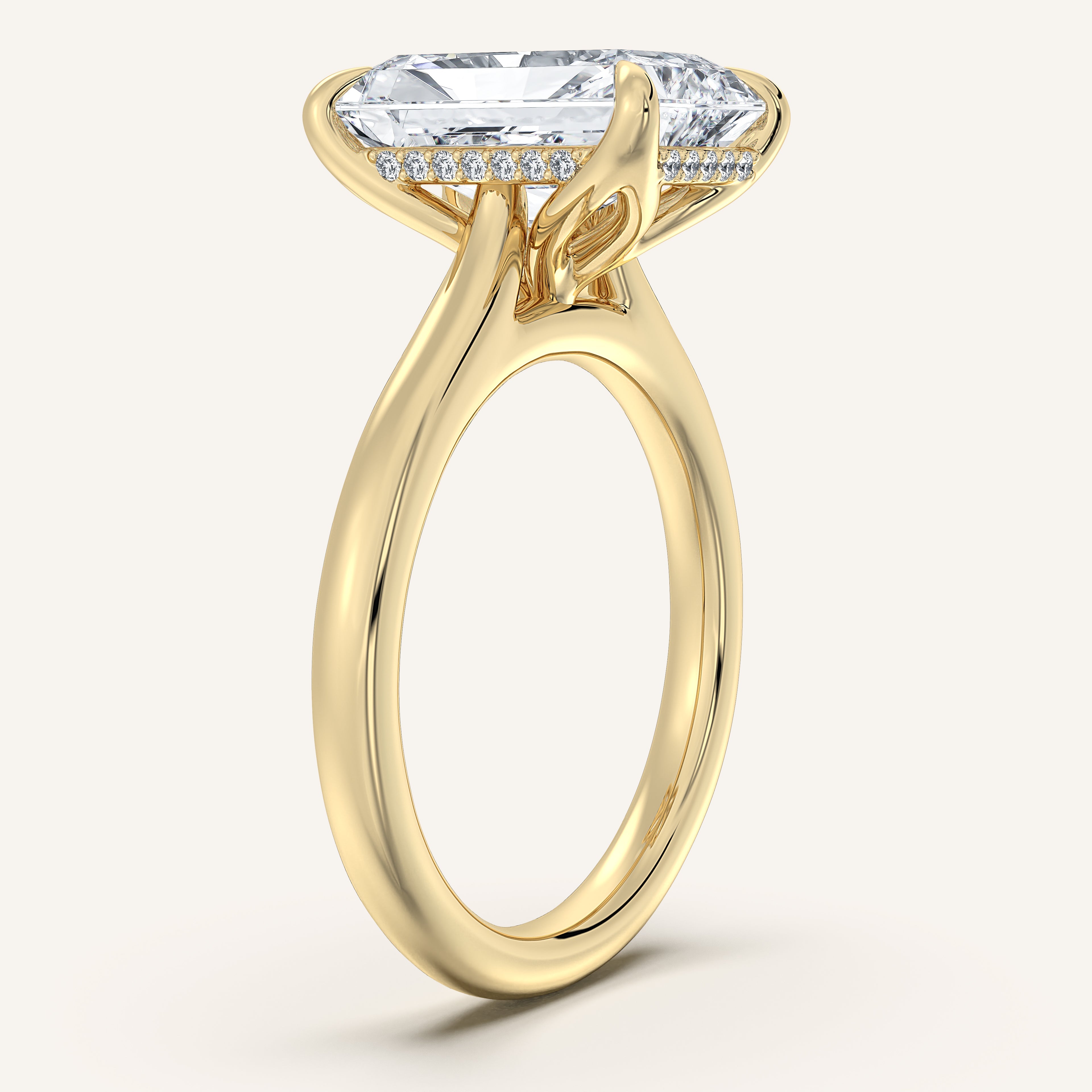 shape: Radiant | metal: Yellow Gold | view: 2