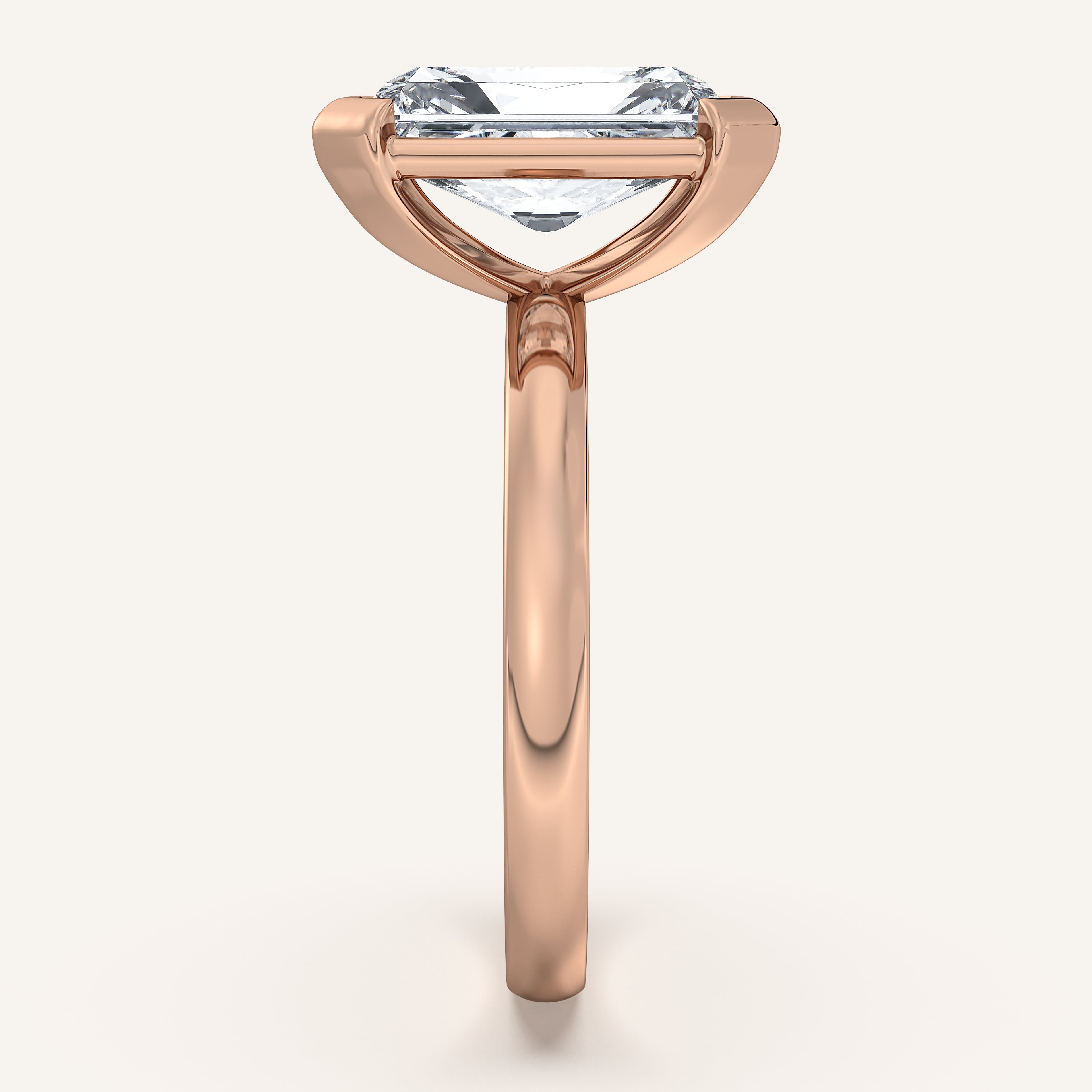 shape: Emerald | metal: Rose Gold | view: 4