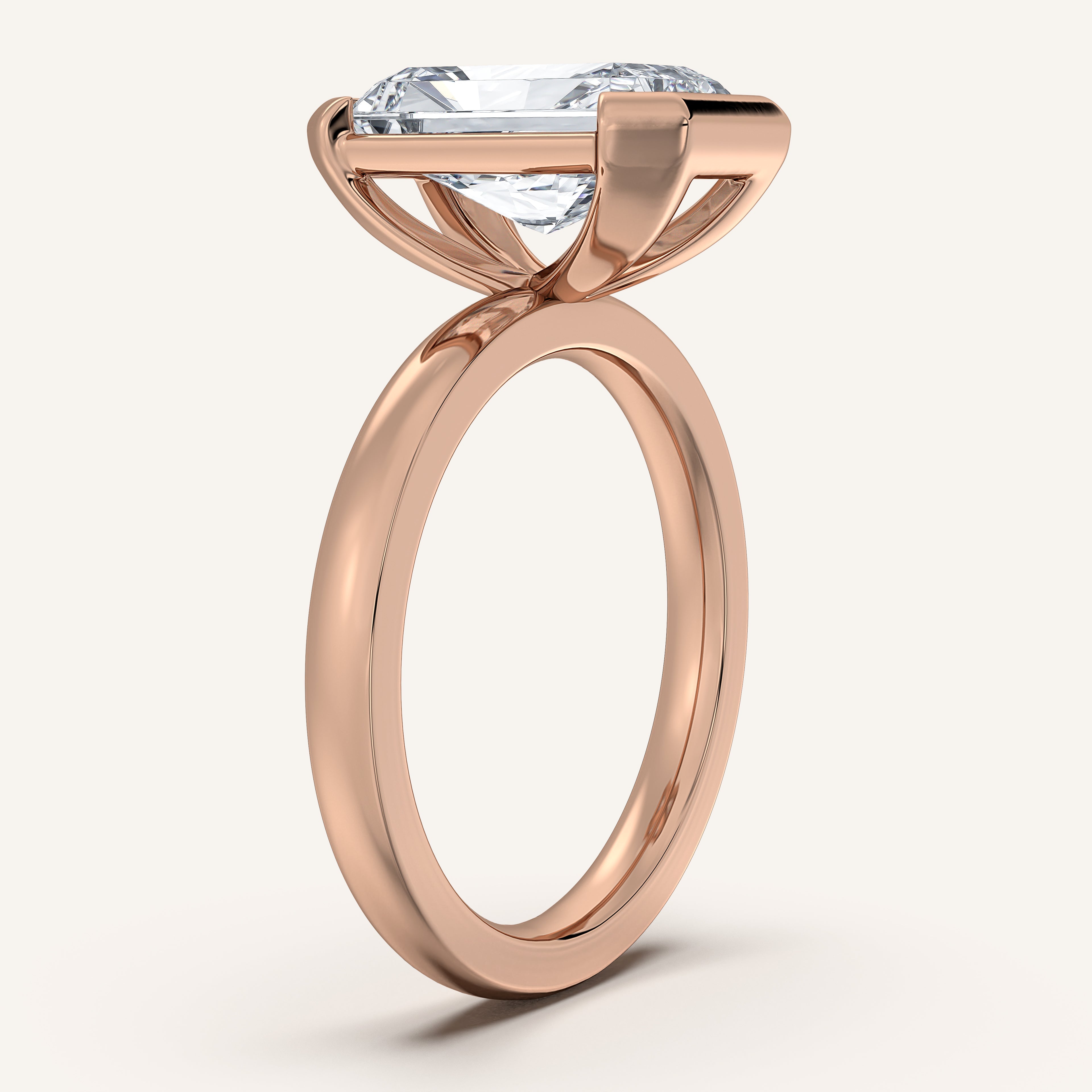 shape: Emerald | metal: Rose Gold | view: 2