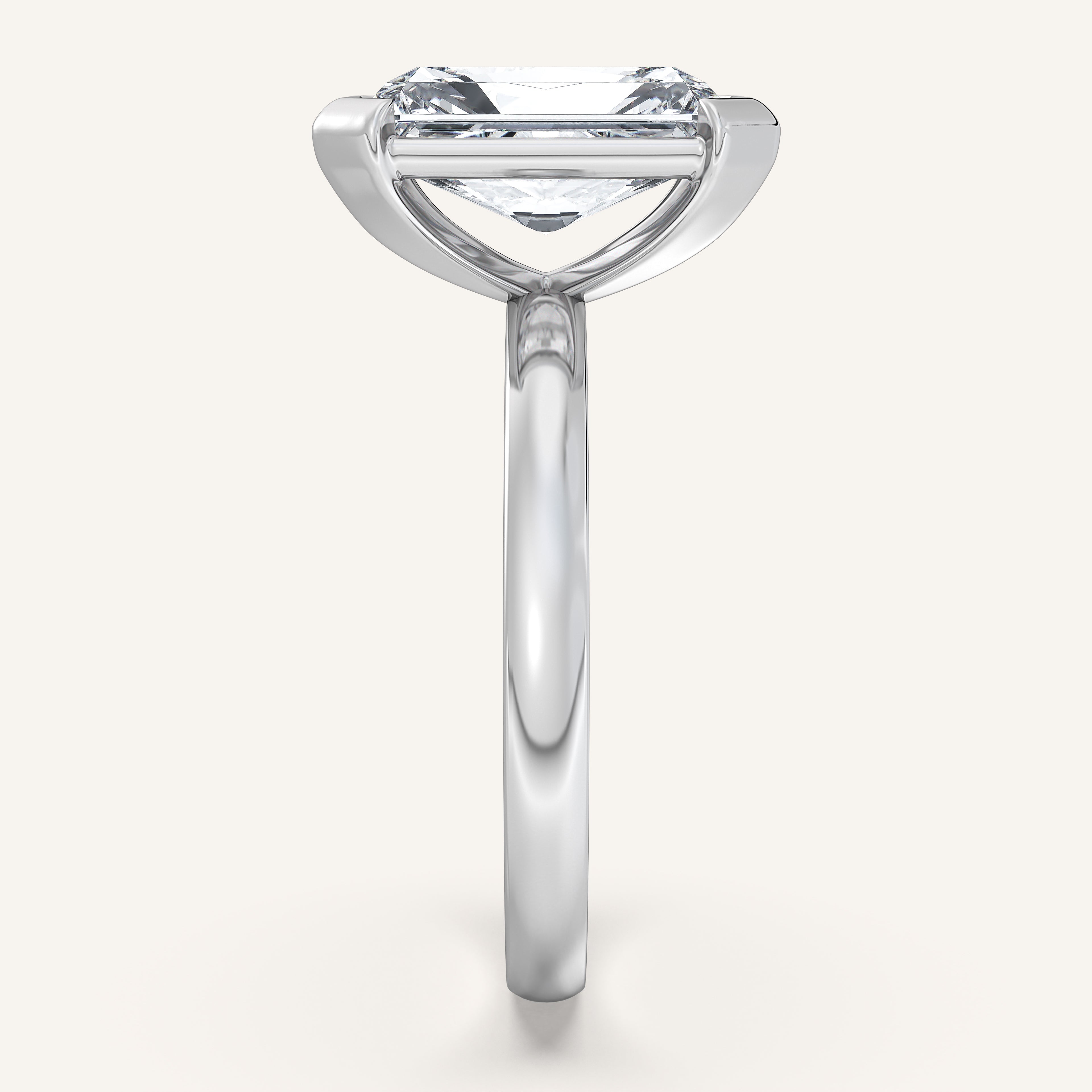 shape: Emerald | metal: White Gold, Platinum | view: 4