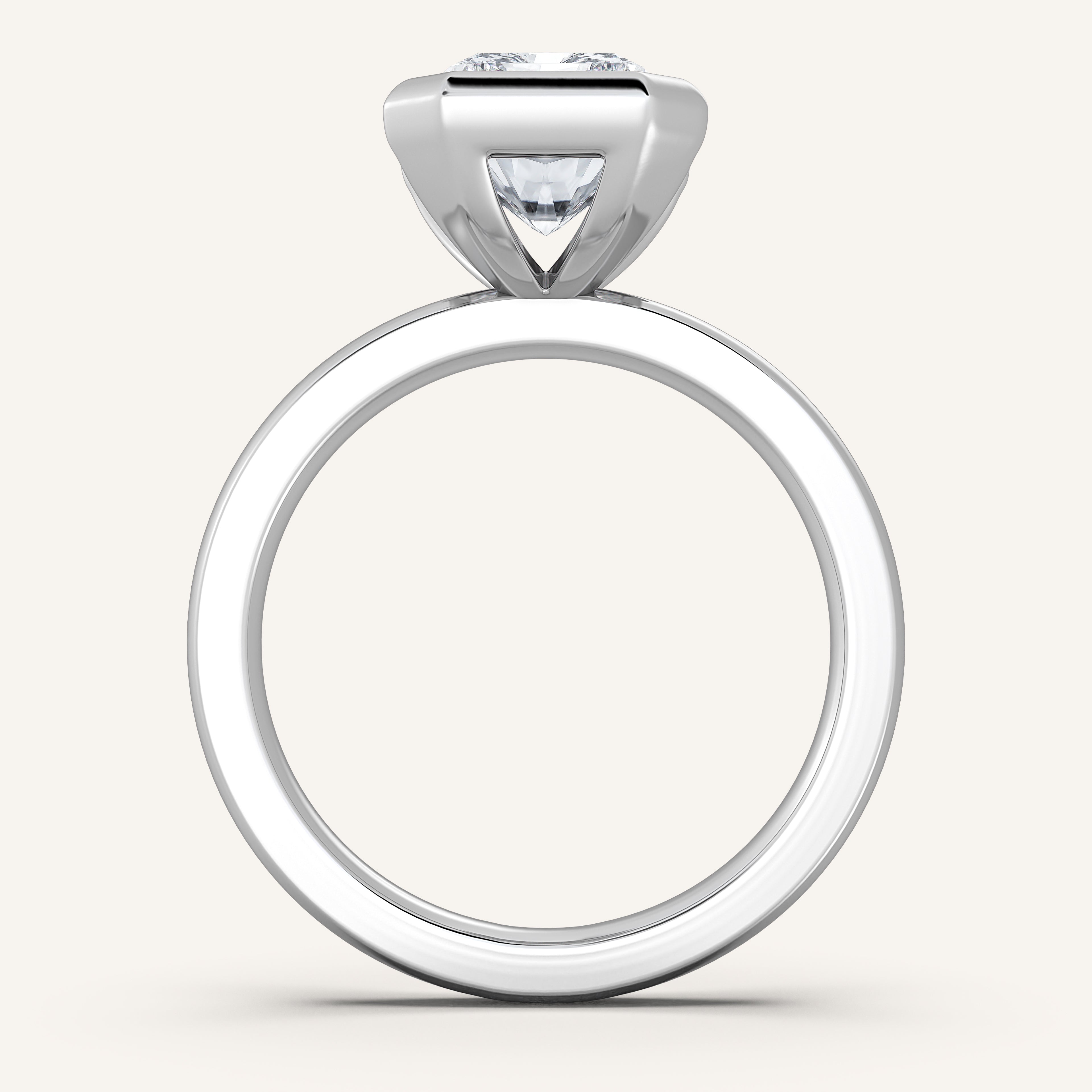 shape: Emerald | metal: White Gold, Platinum | view: 3