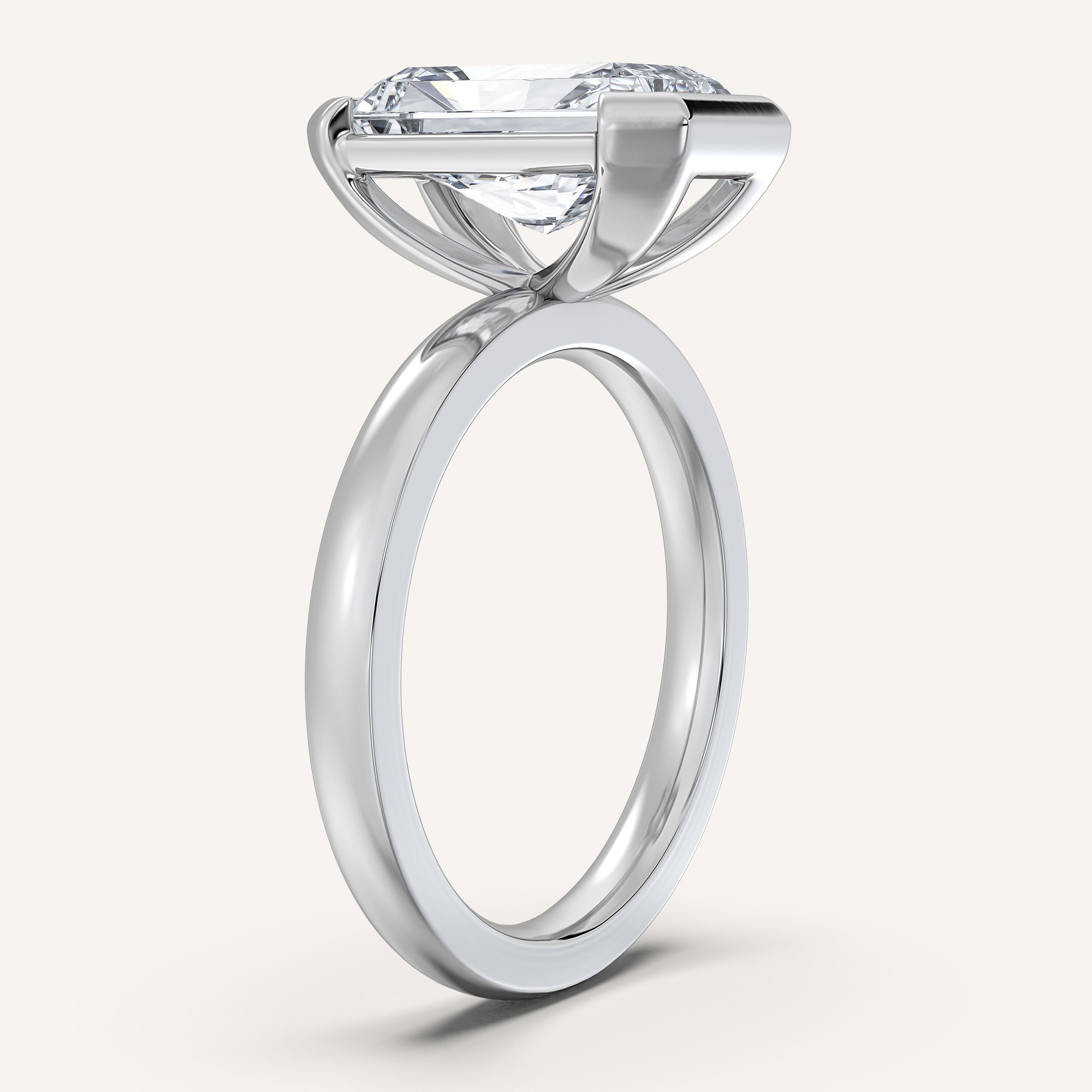 shape: Emerald | metal: White Gold, Platinum | view: 2