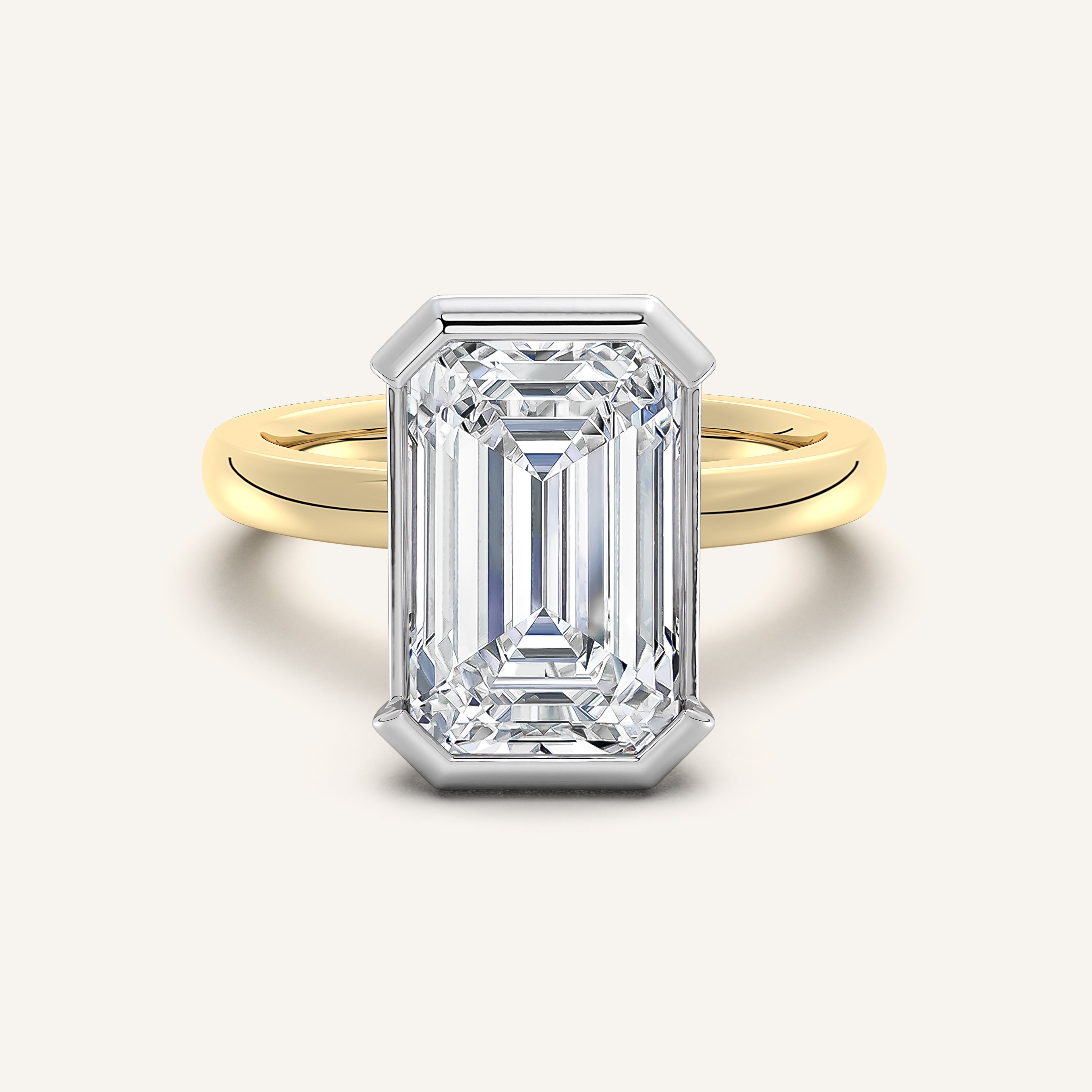 shape: Emerald | metal: Two Tone | view: 1