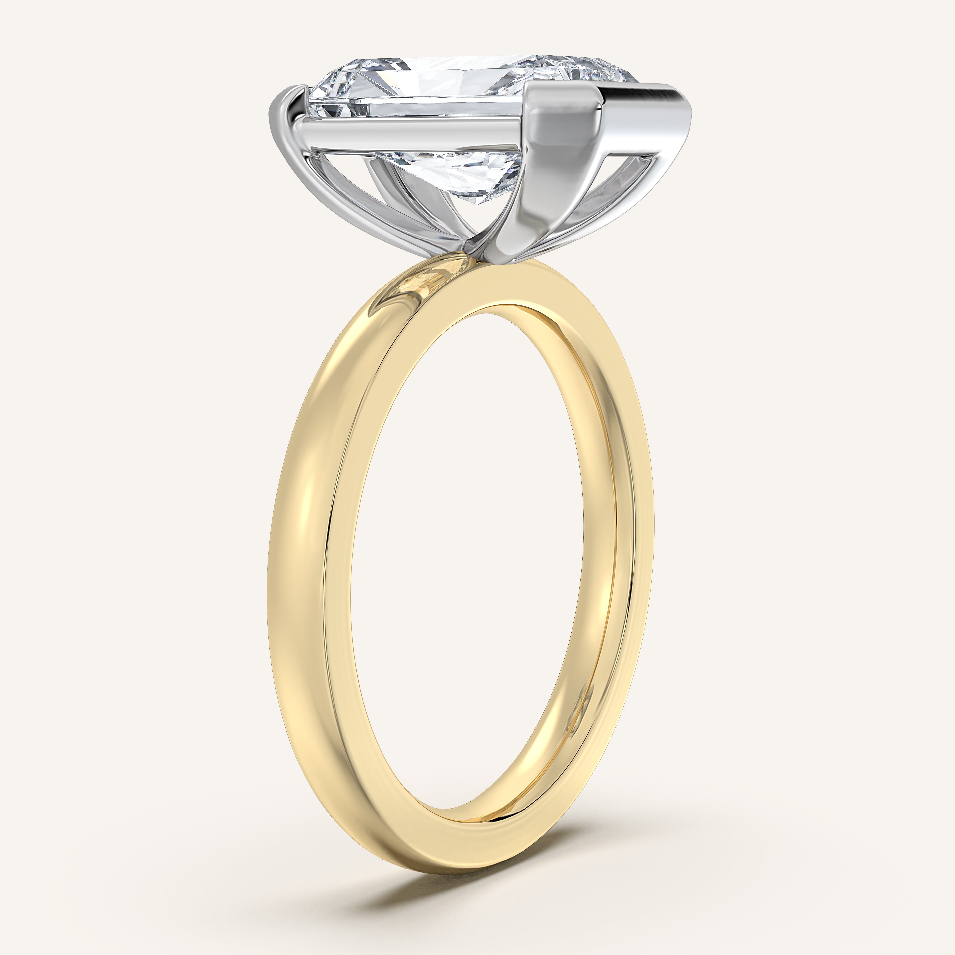shape: Emerald | metal: Two Tone | view: 2