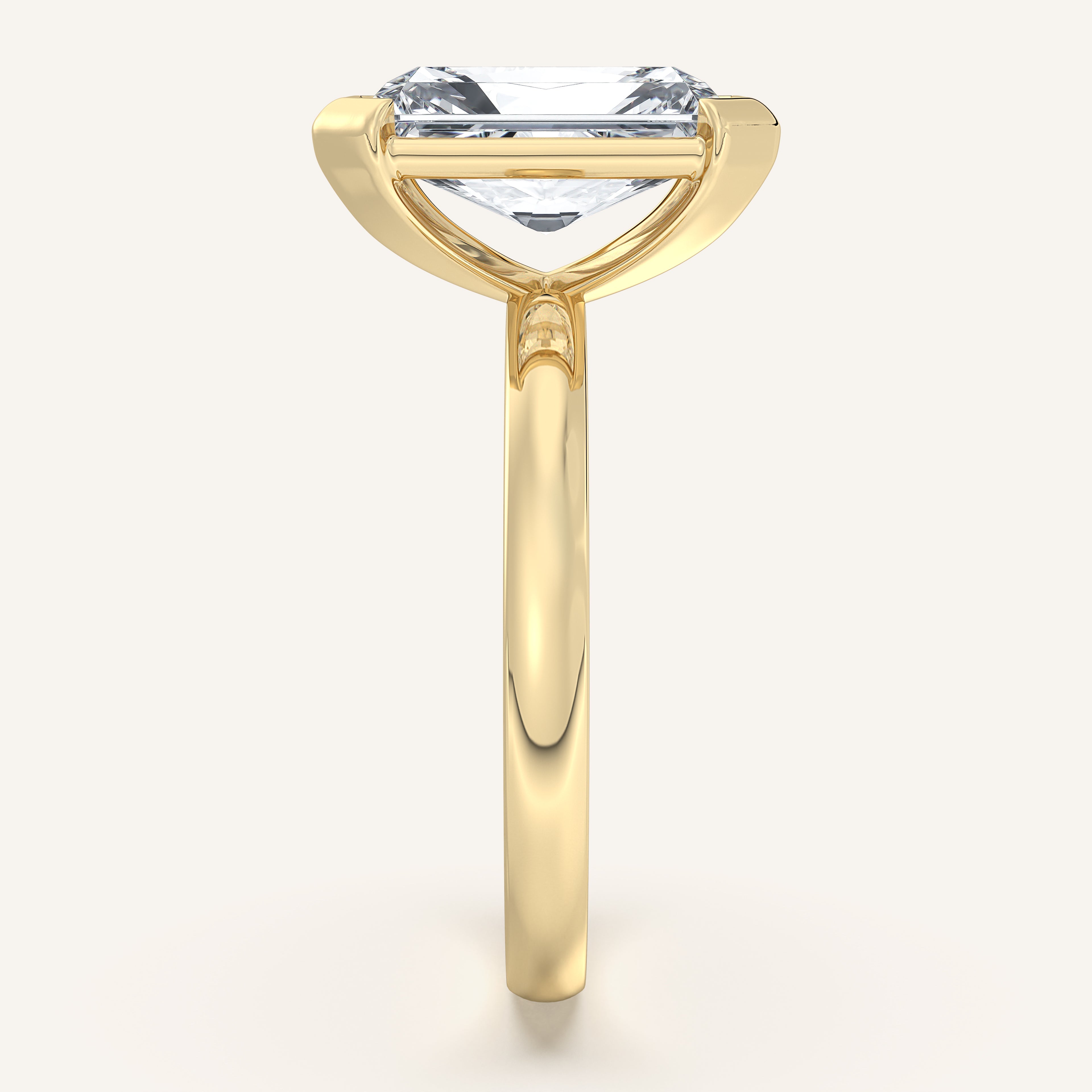 shape: Emerald | metal: Yellow Gold | view: 4