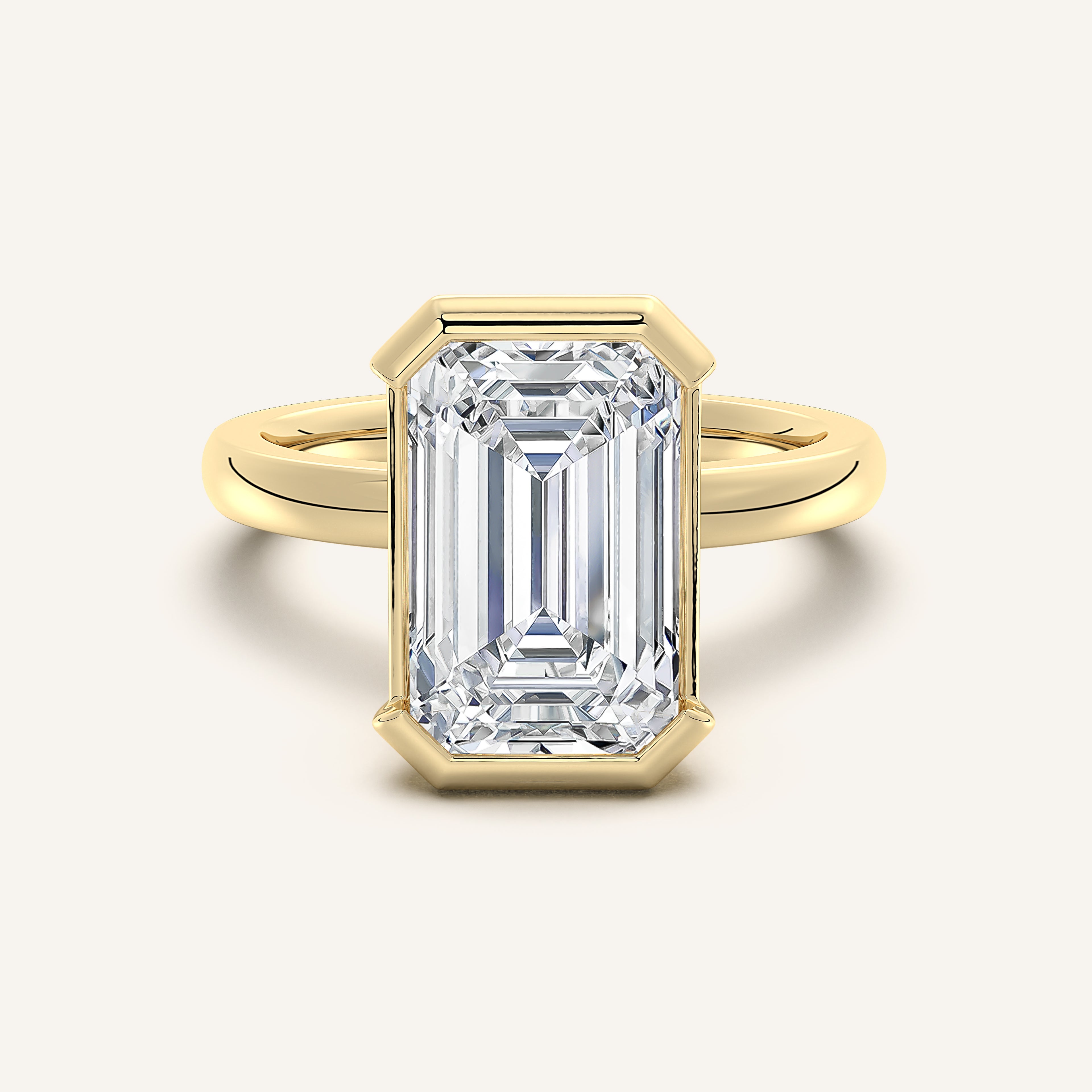 shape: Emerald | metal: Yellow Gold | view: 1