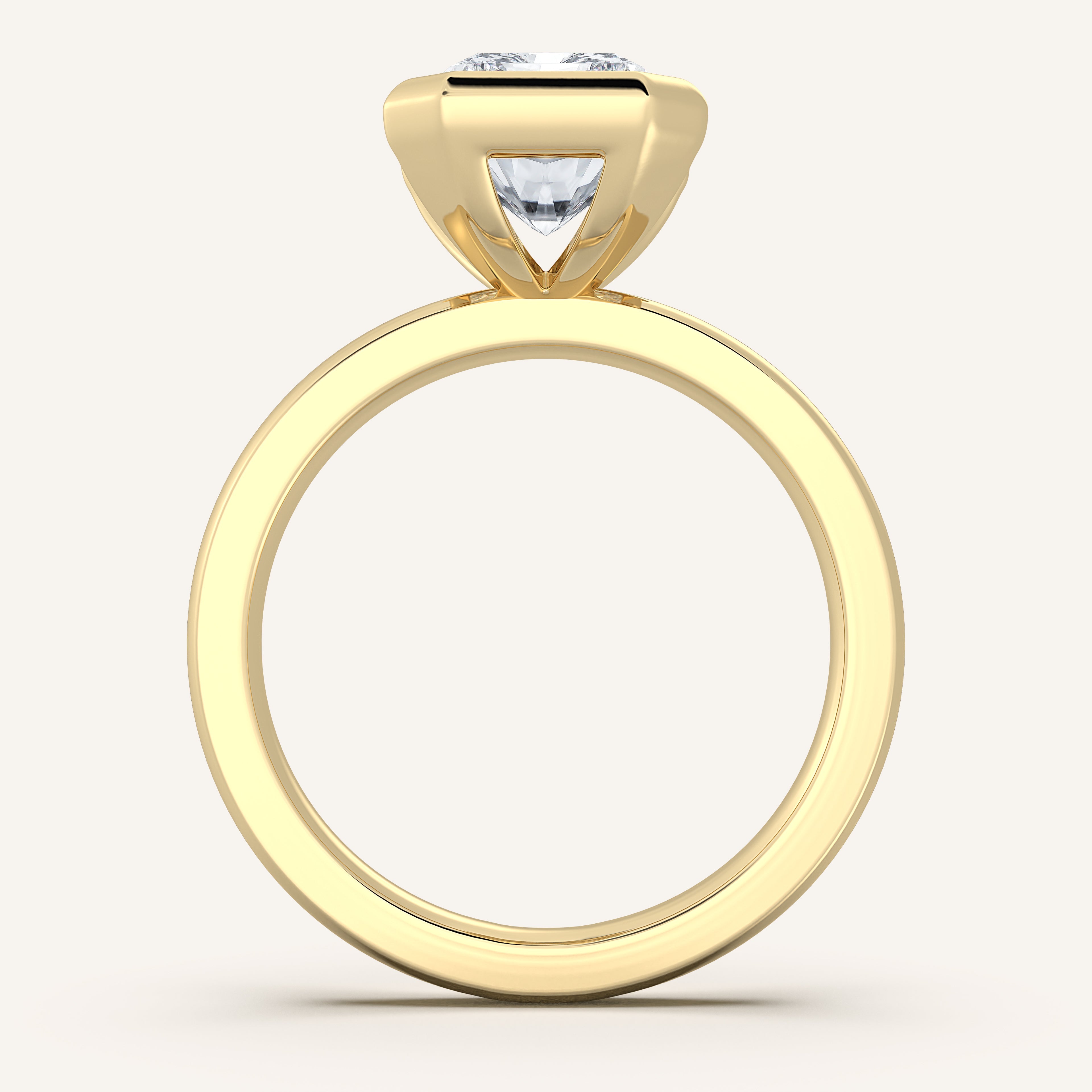 shape: Emerald | metal: Yellow Gold | view: 3