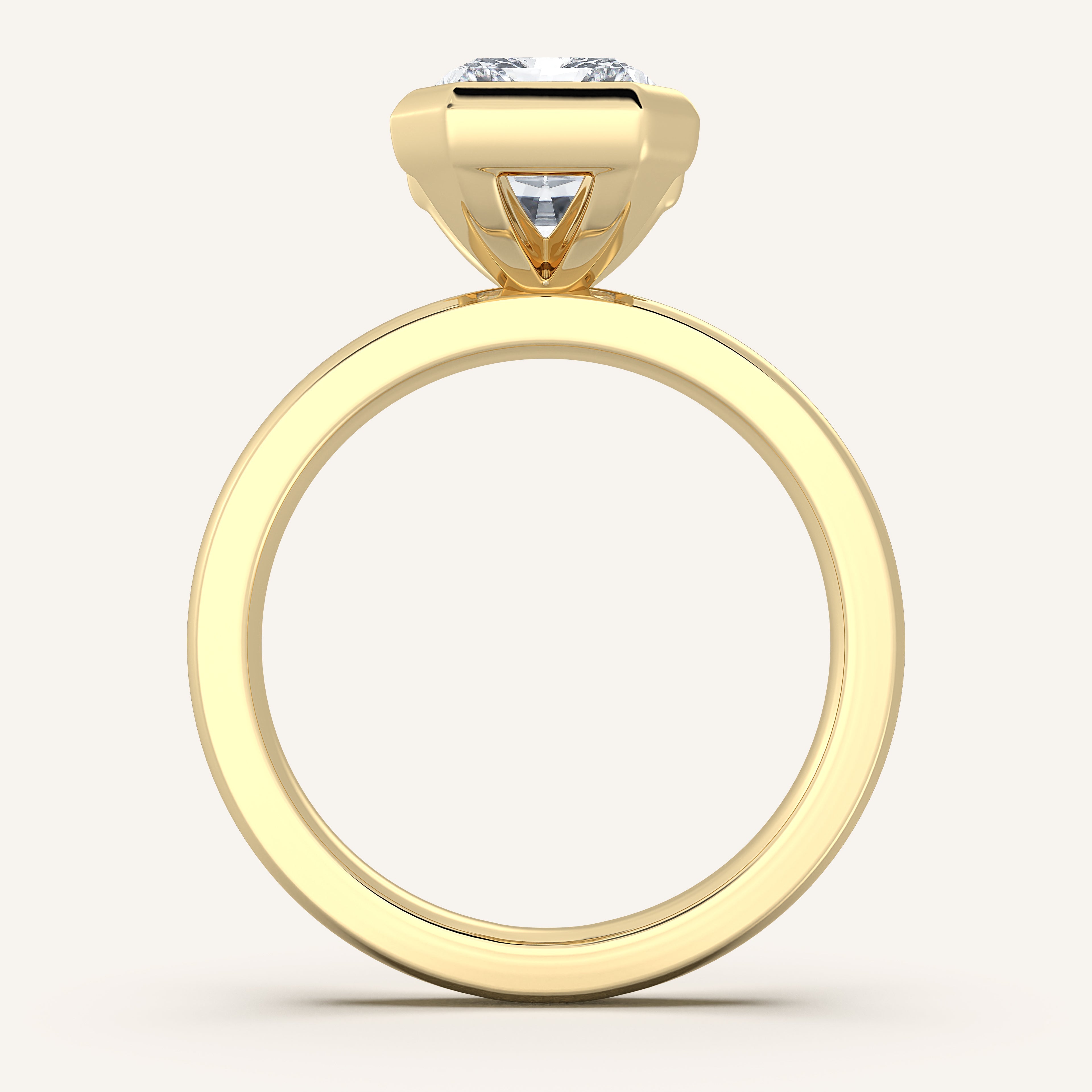 shape: Radiant | metal: Yellow Gold | view: 3