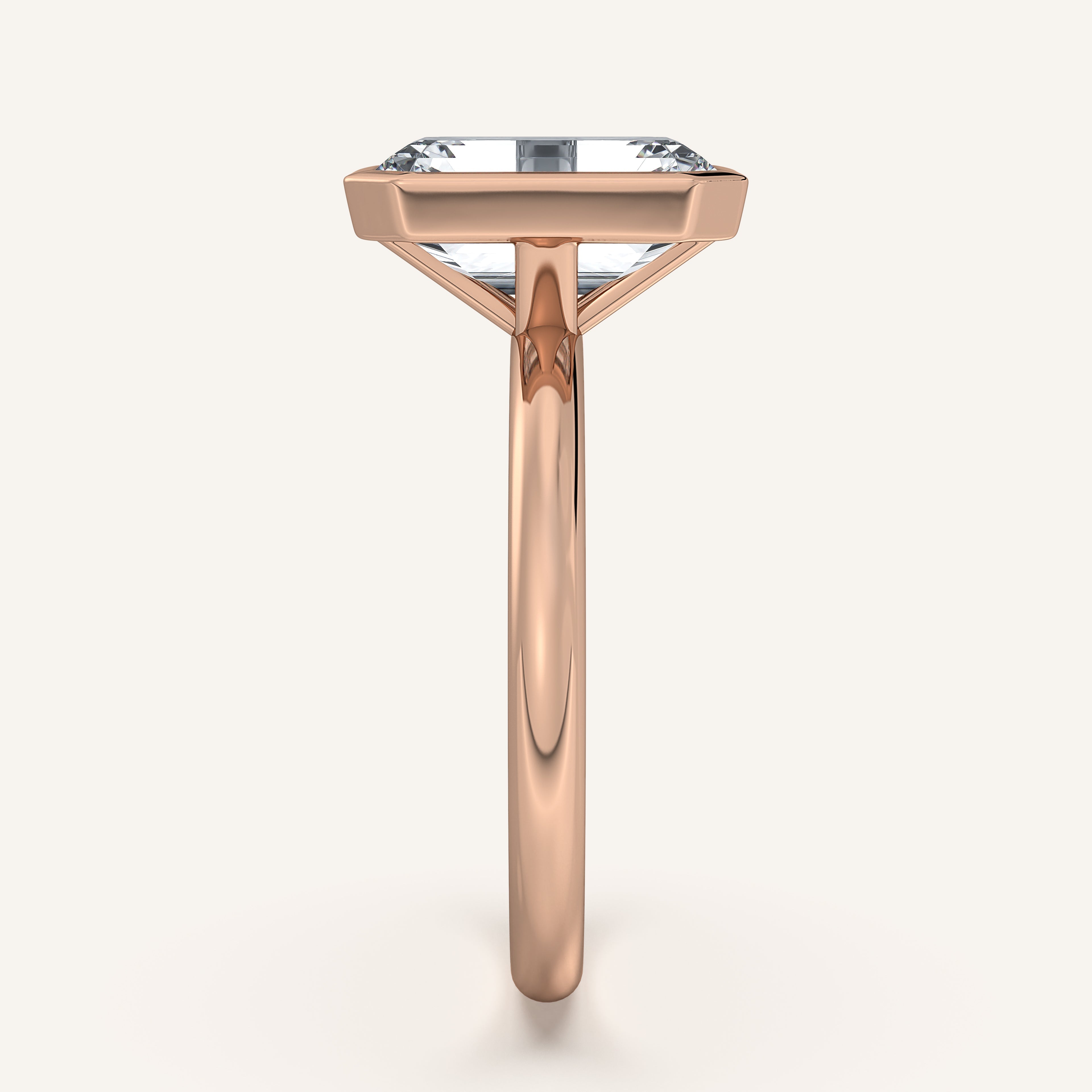 shape: Emerald | metal: Rose Gold | view: 4