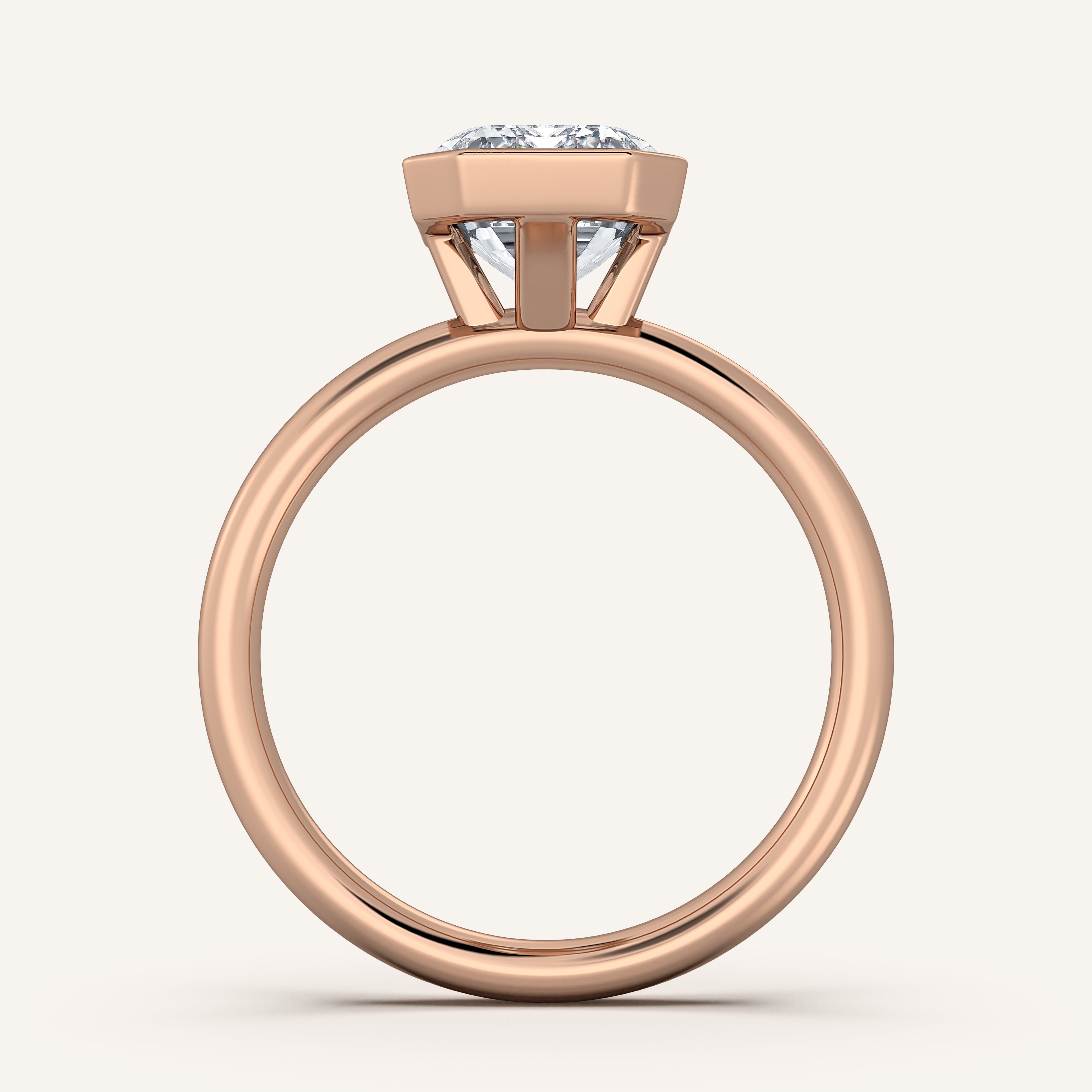 shape: Emerald | metal: Rose Gold | view: 3