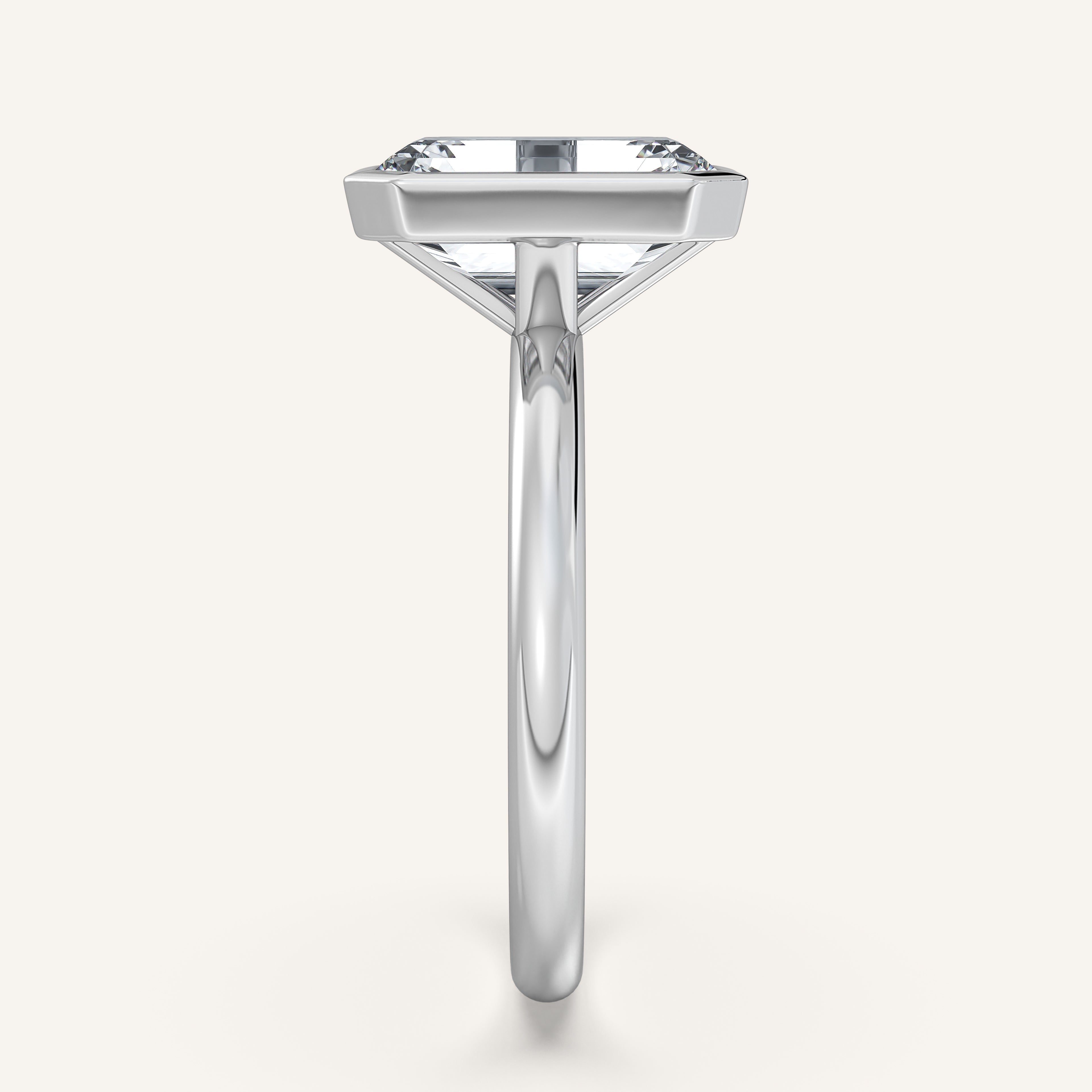 shape: Emerald | metal: White Gold, Platinum | view: 4