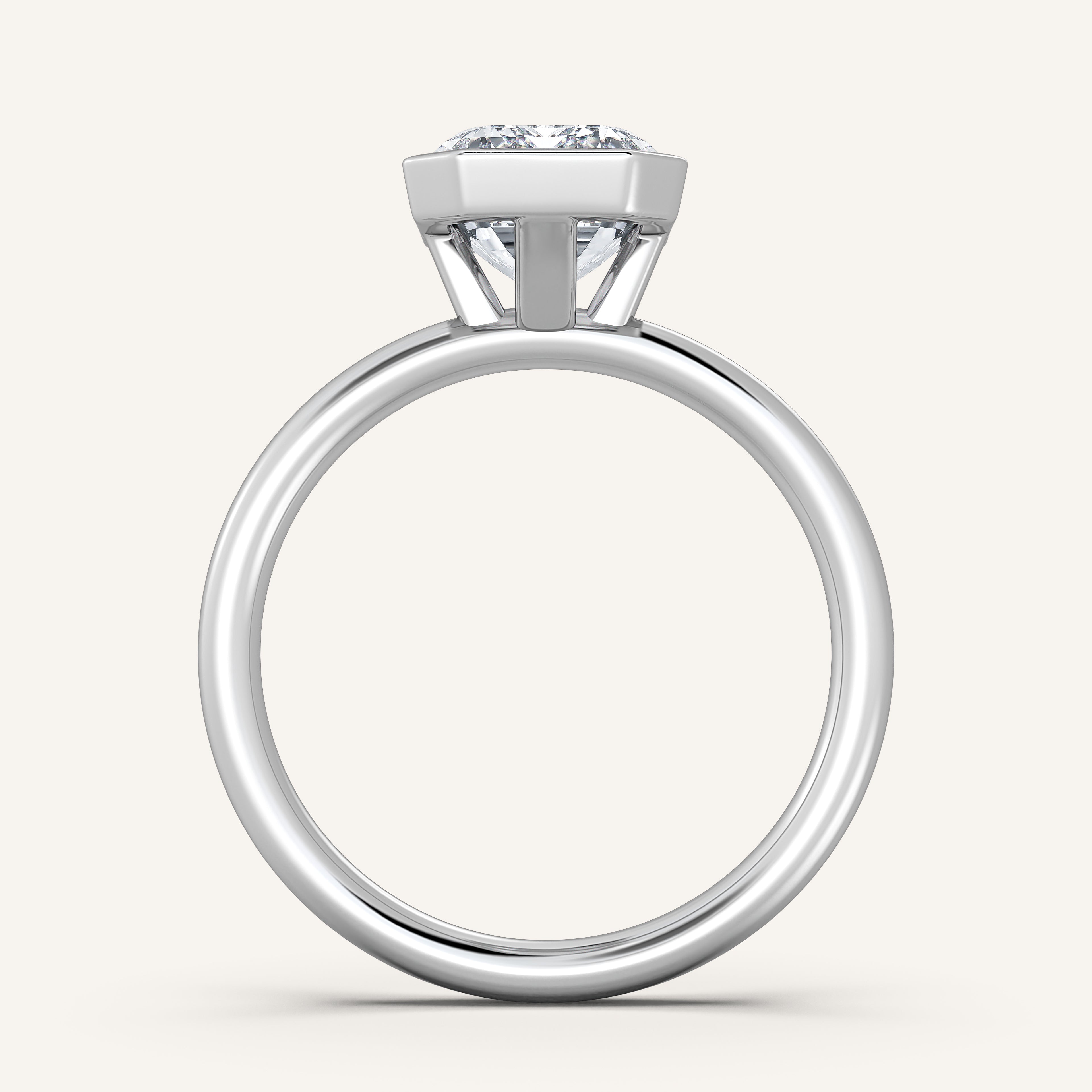 shape: Emerald | metal: White Gold, Platinum | view: 3