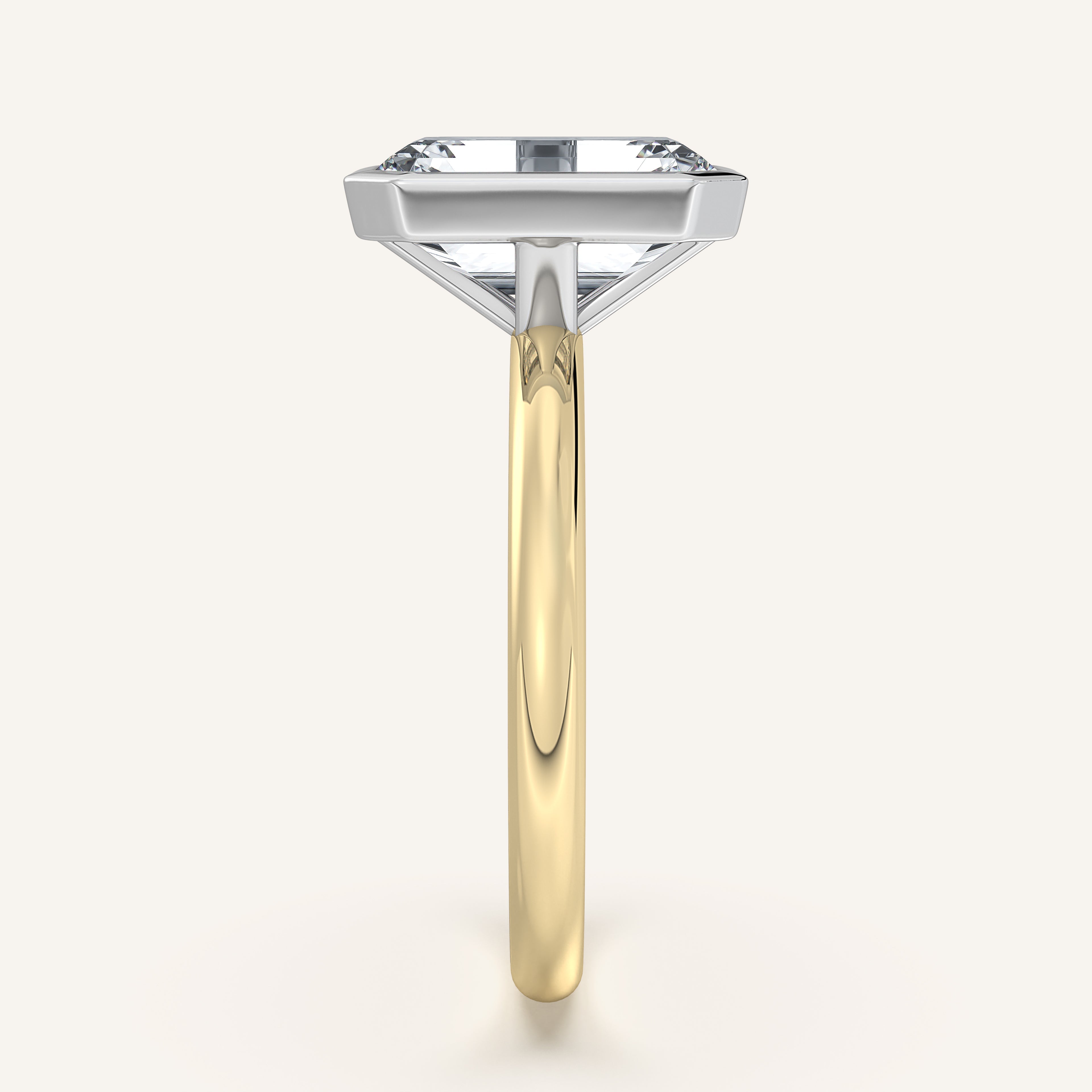 shape: Emerald | metal: Two Tone | view: 4