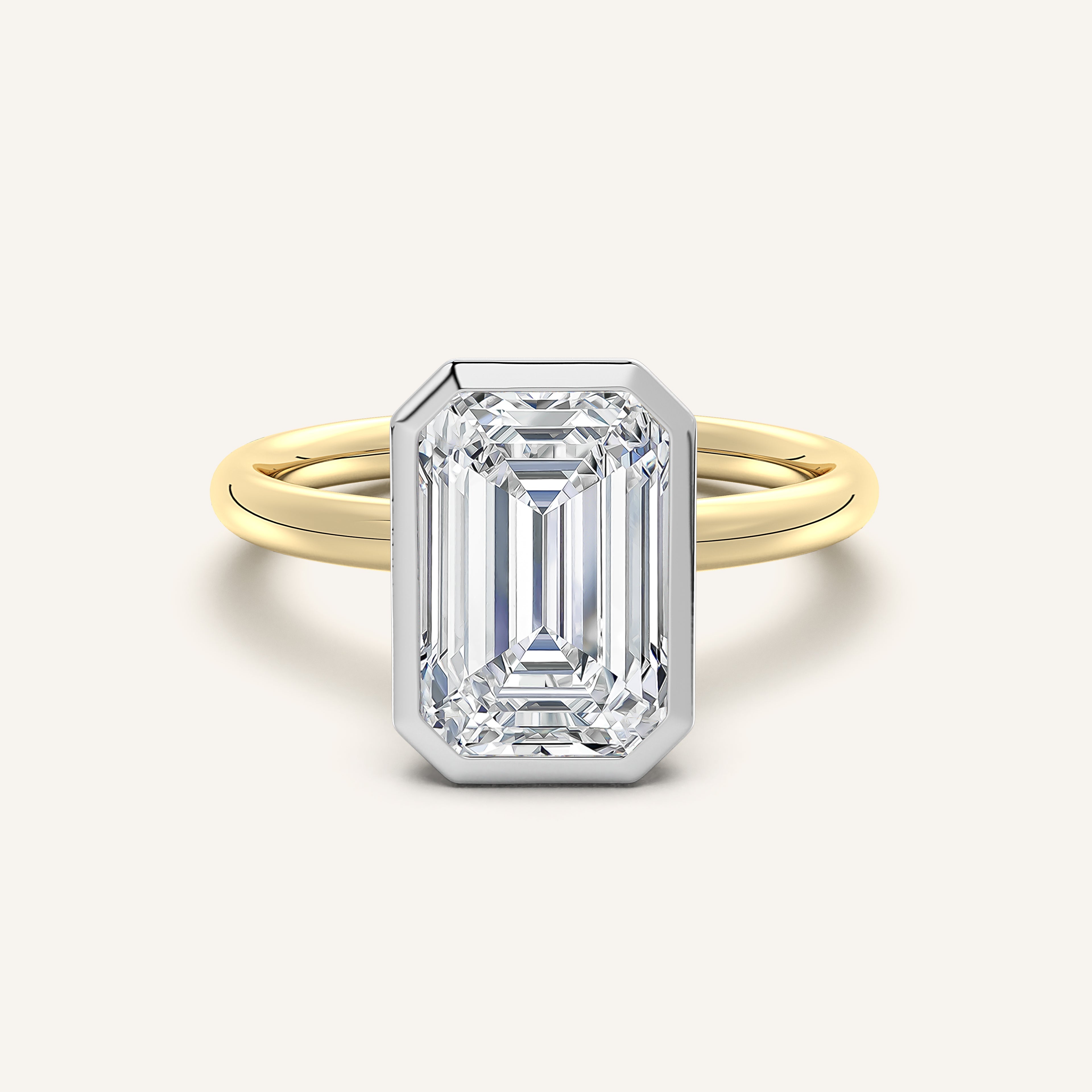 shape: Emerald | metal: Two Tone | view: 1