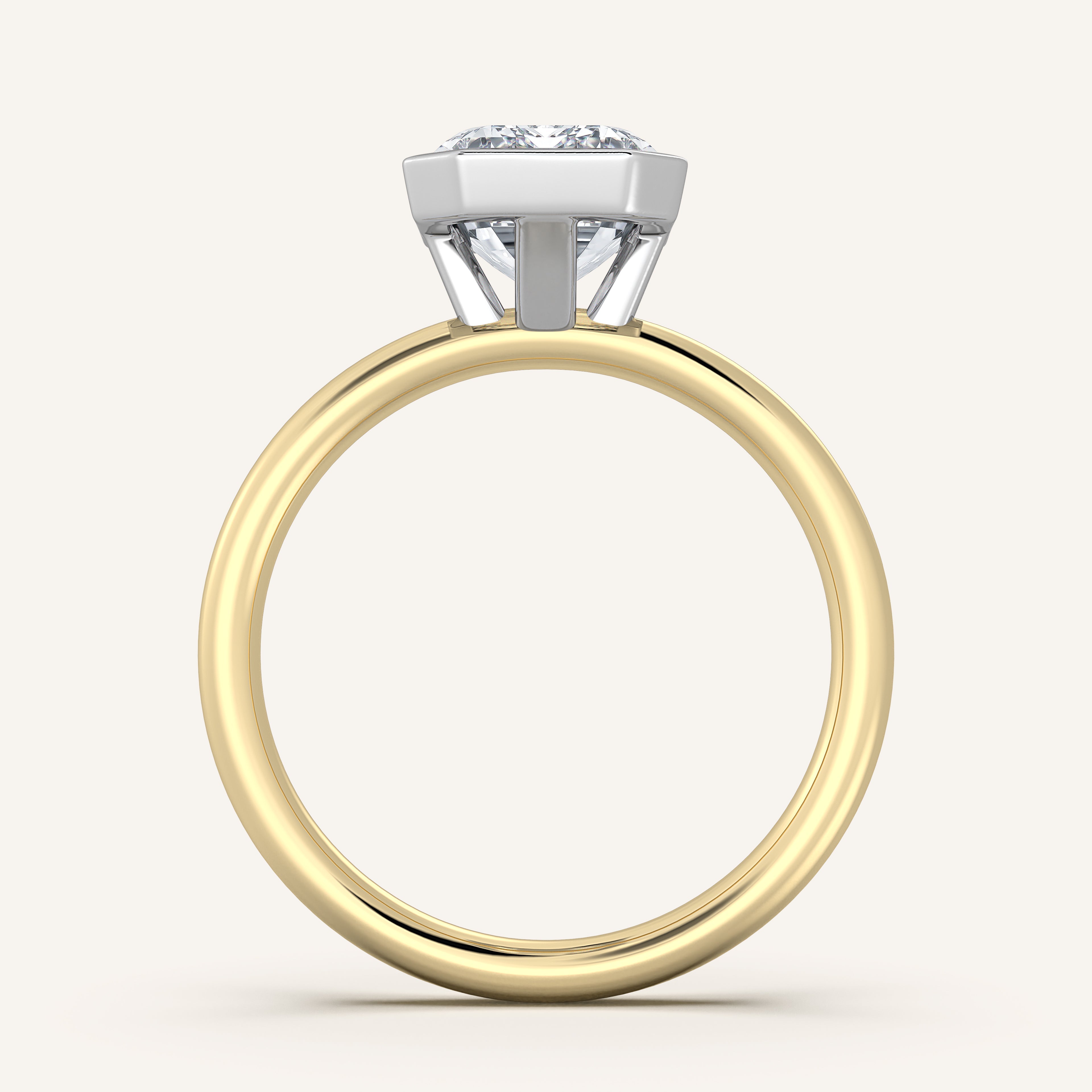 shape: Emerald | metal: Two Tone | view: 3