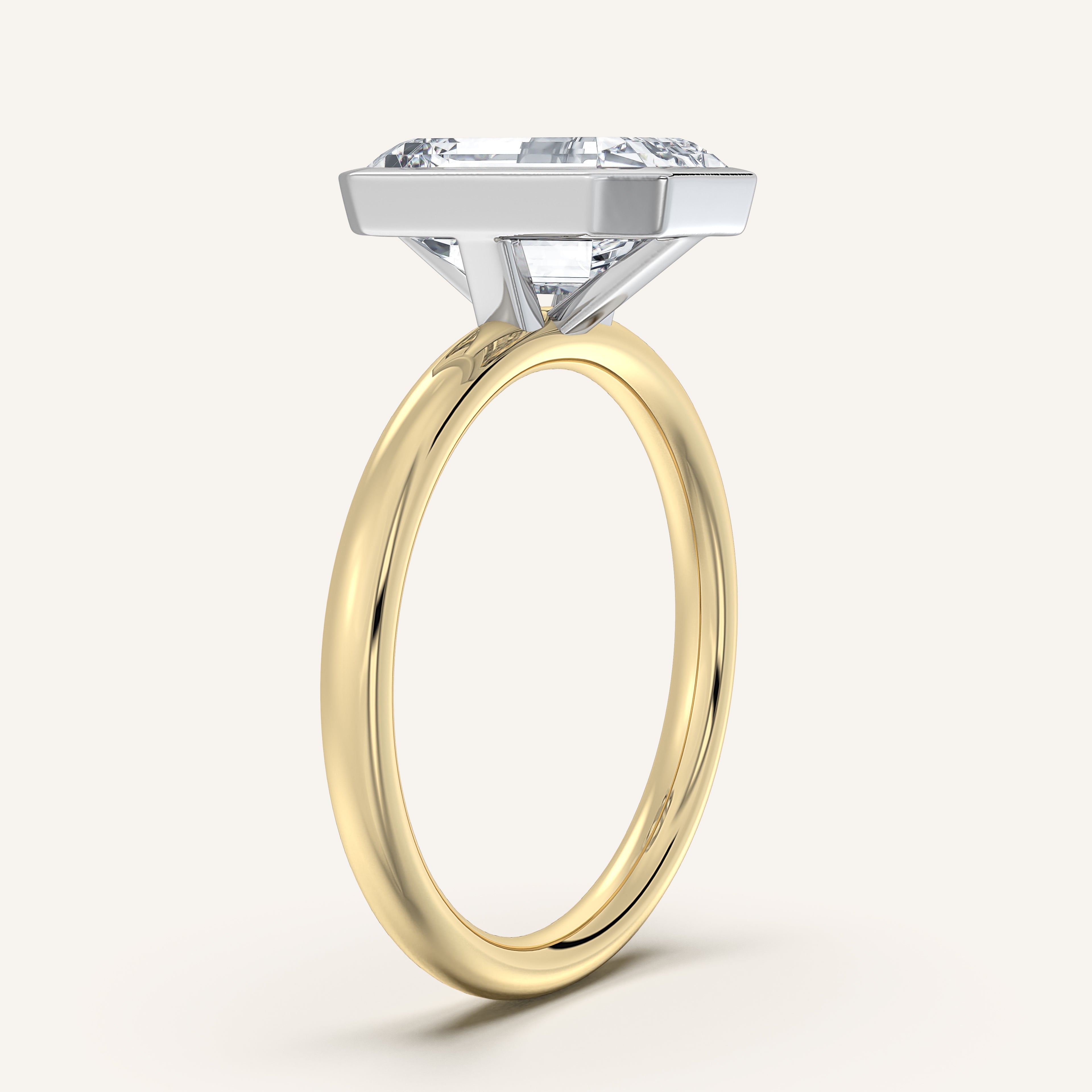 shape: Emerald | metal: Two Tone | view: 2