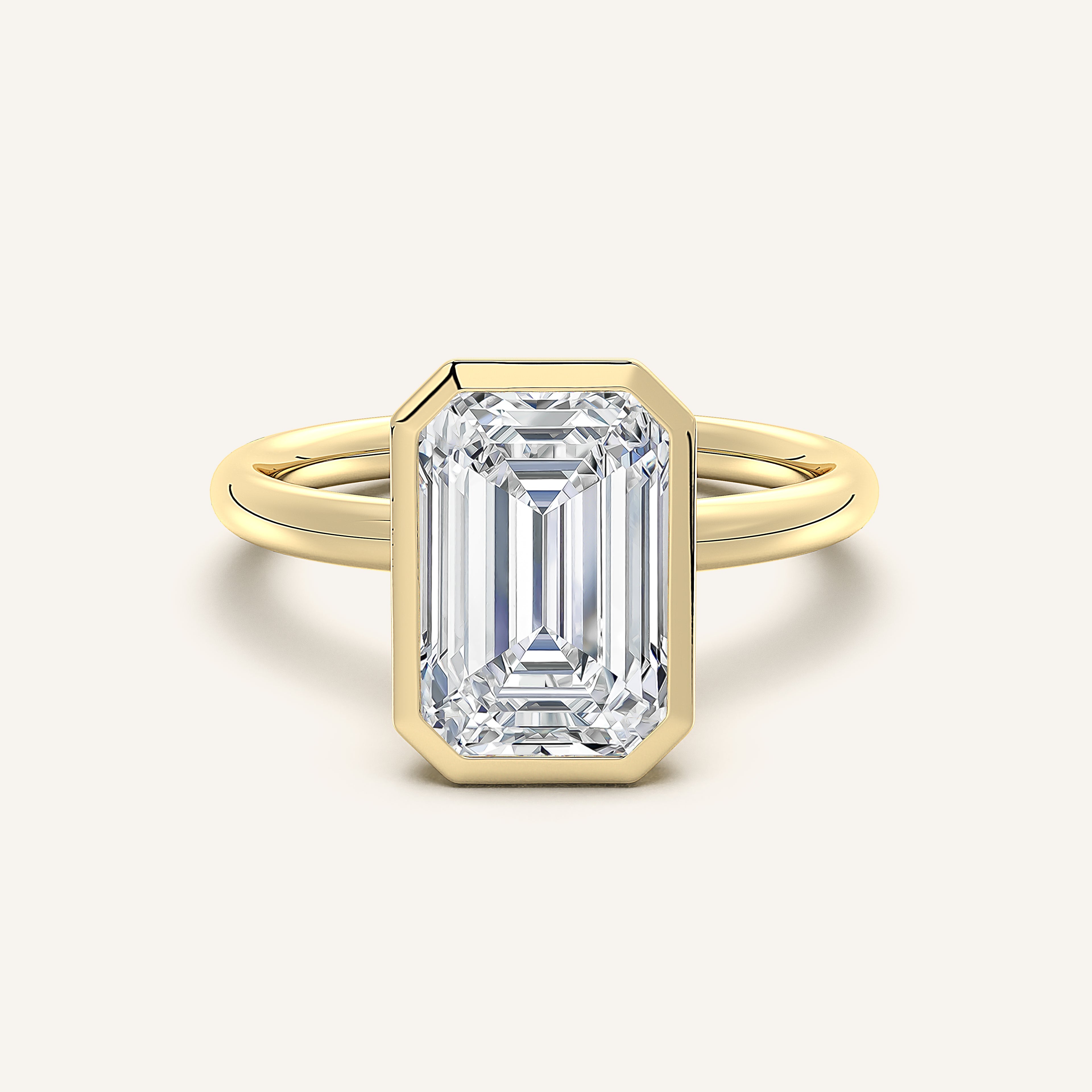 shape: Emerald | metal: Yellow Gold | view: 1