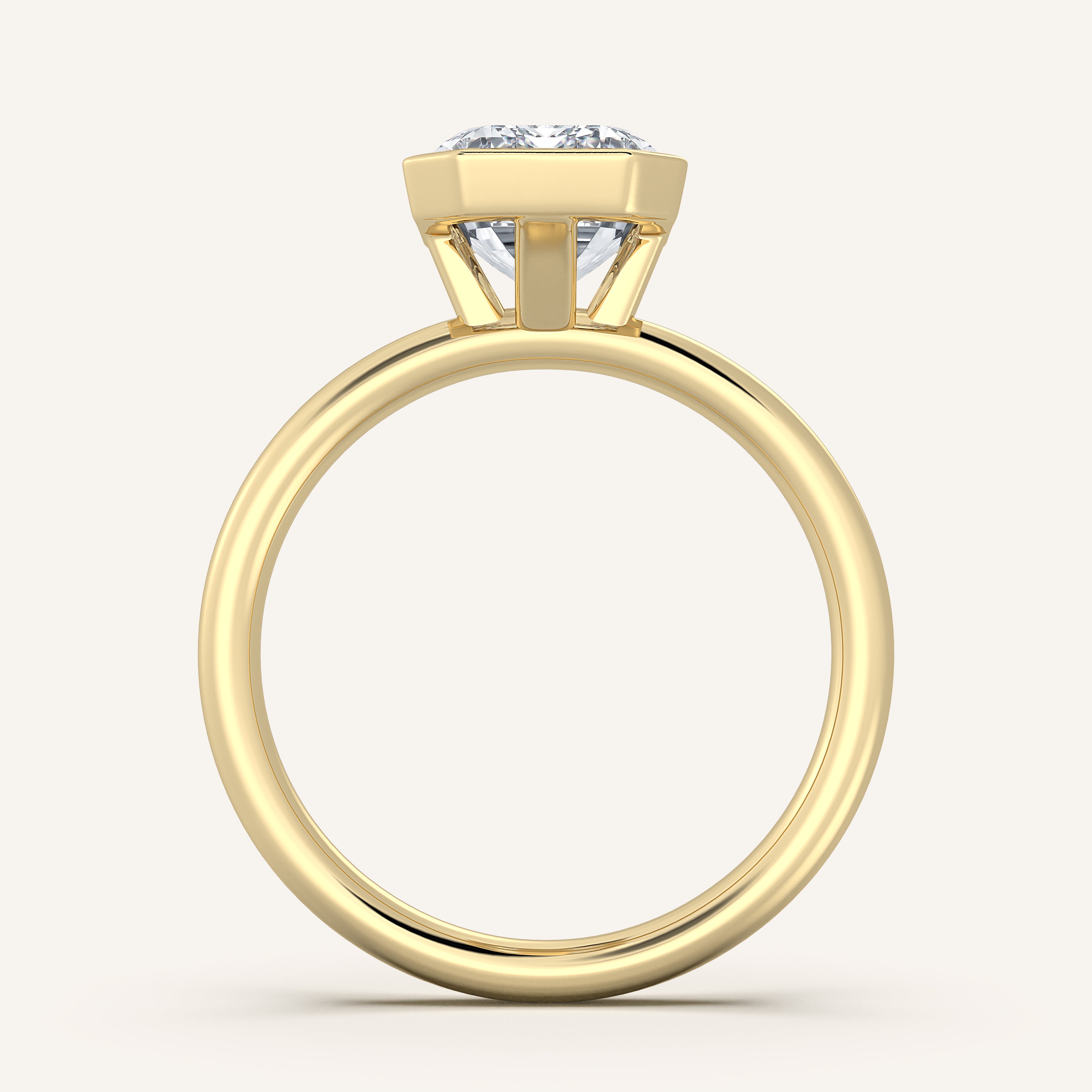 shape: Emerald | metal: Yellow Gold | view: 3
