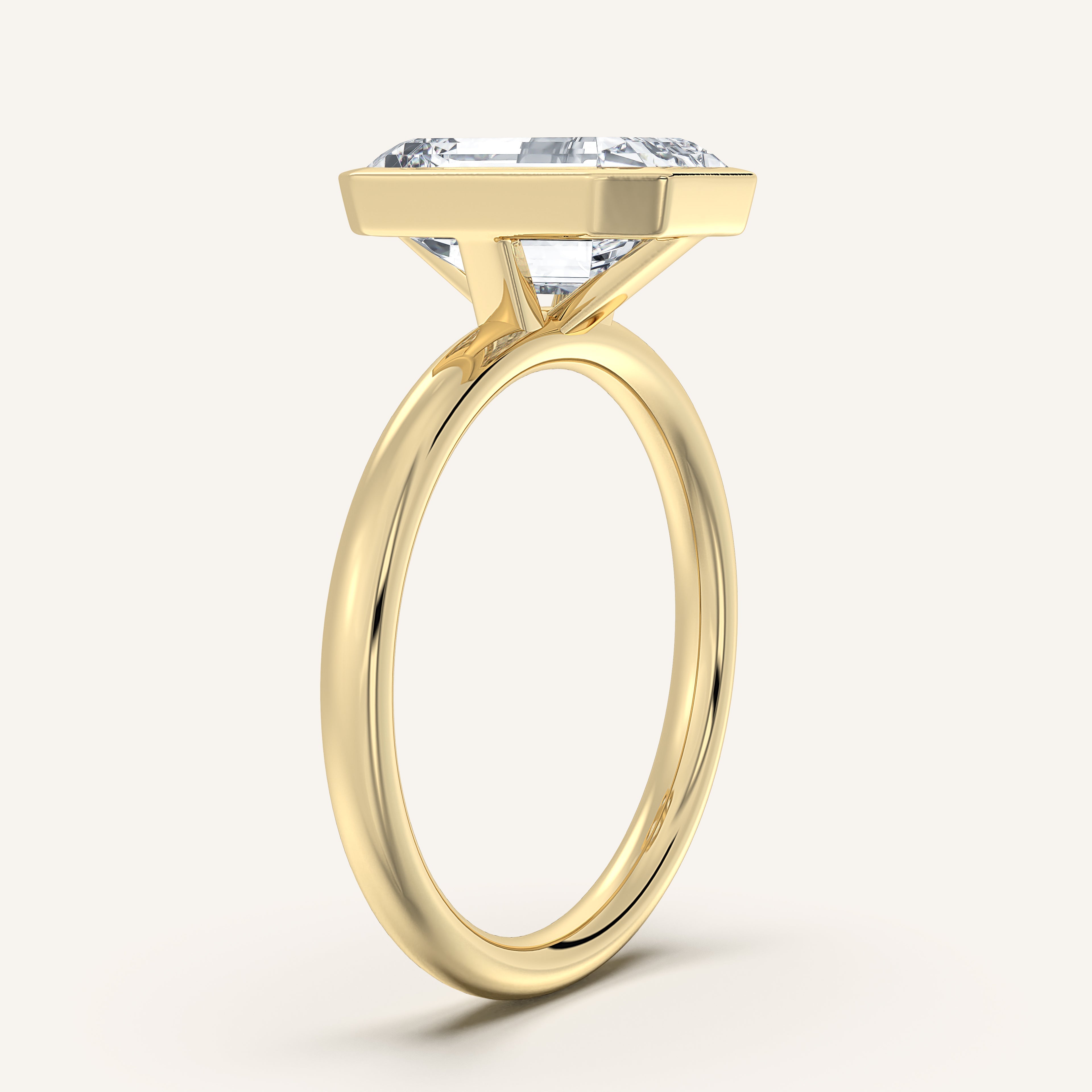 shape: Emerald | metal: Yellow Gold | view: 2