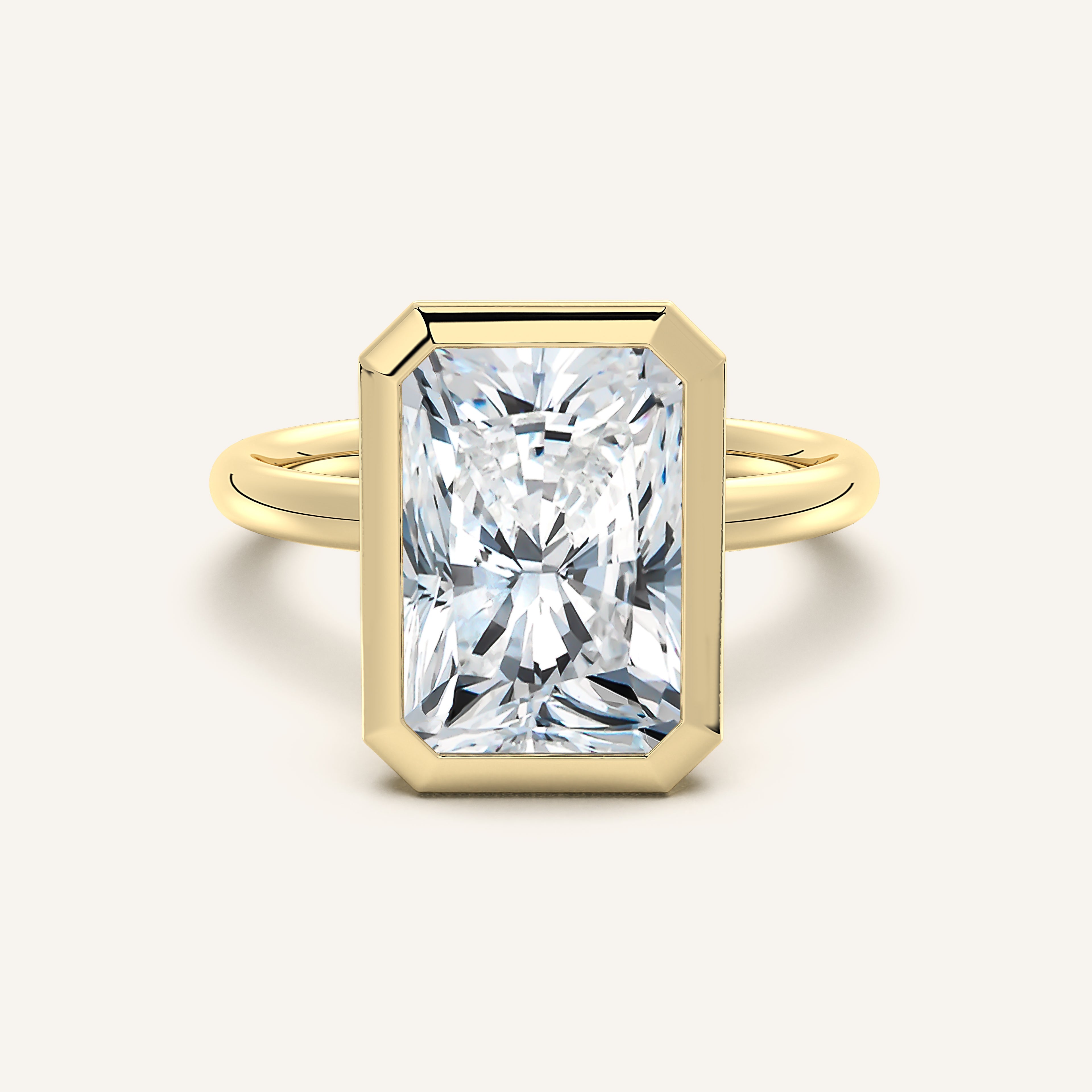 shape: Radiant | metal: Yellow Gold | view: 1