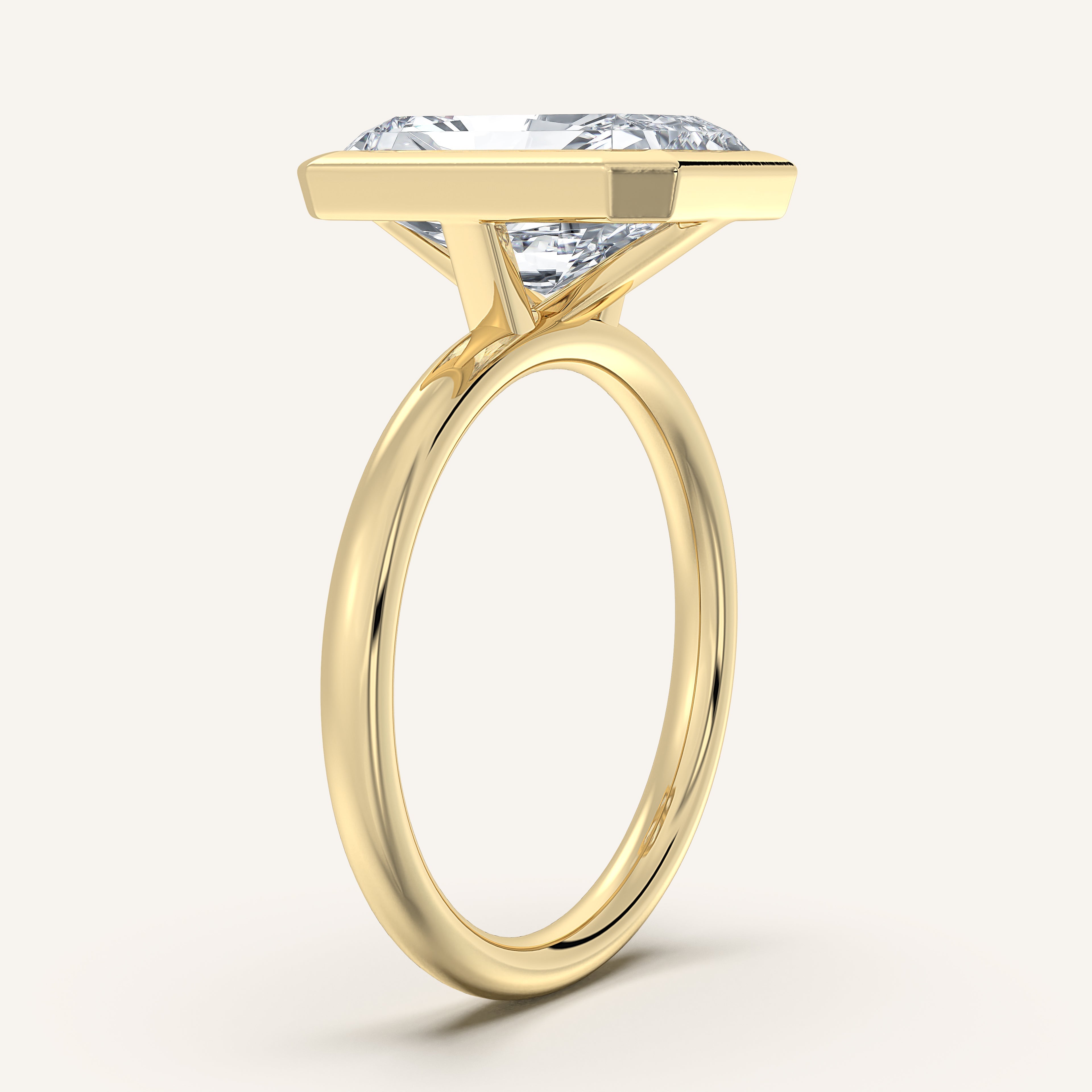 shape: Radiant | metal: Yellow Gold | view: 3