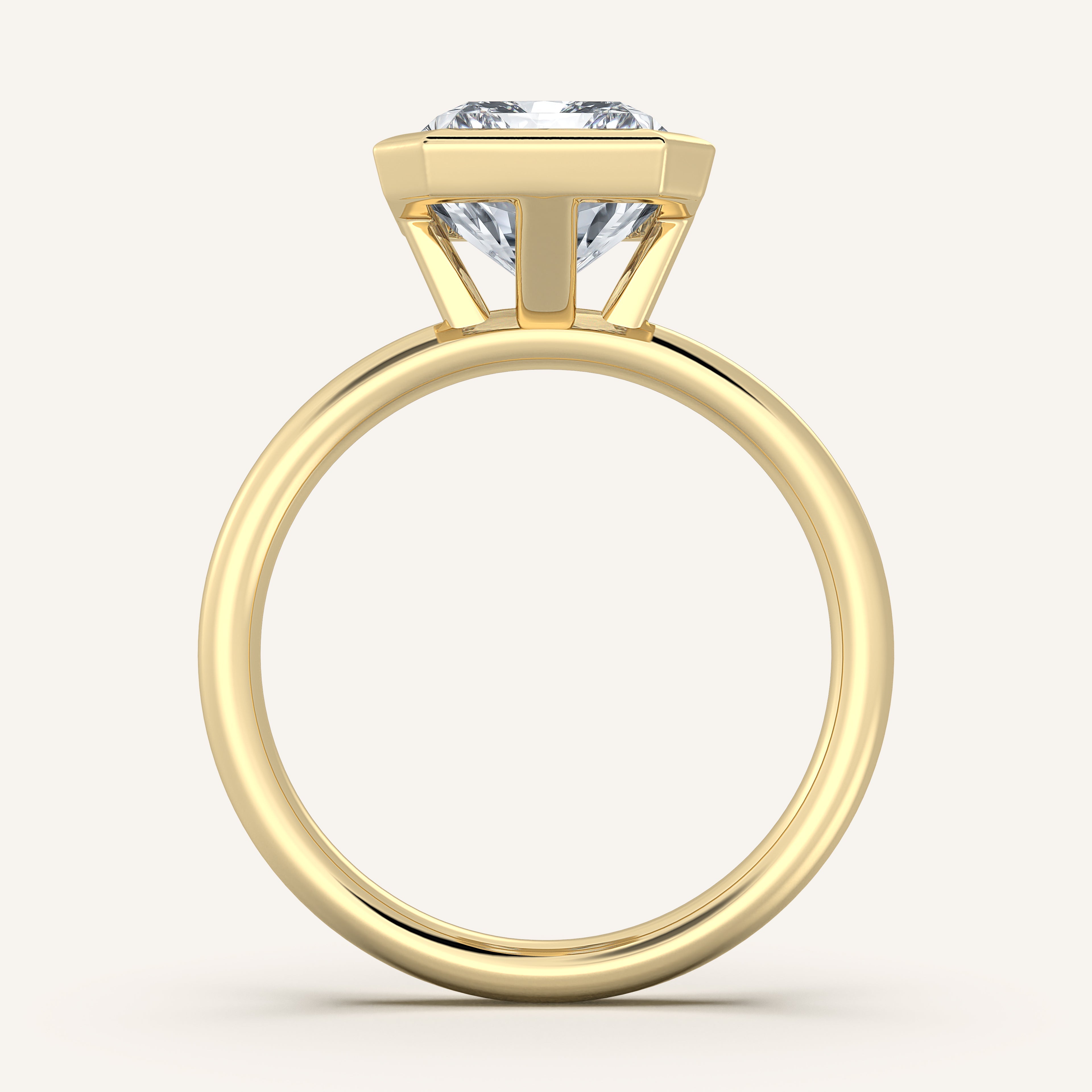 shape: Radiant | metal: Yellow Gold | view: 2