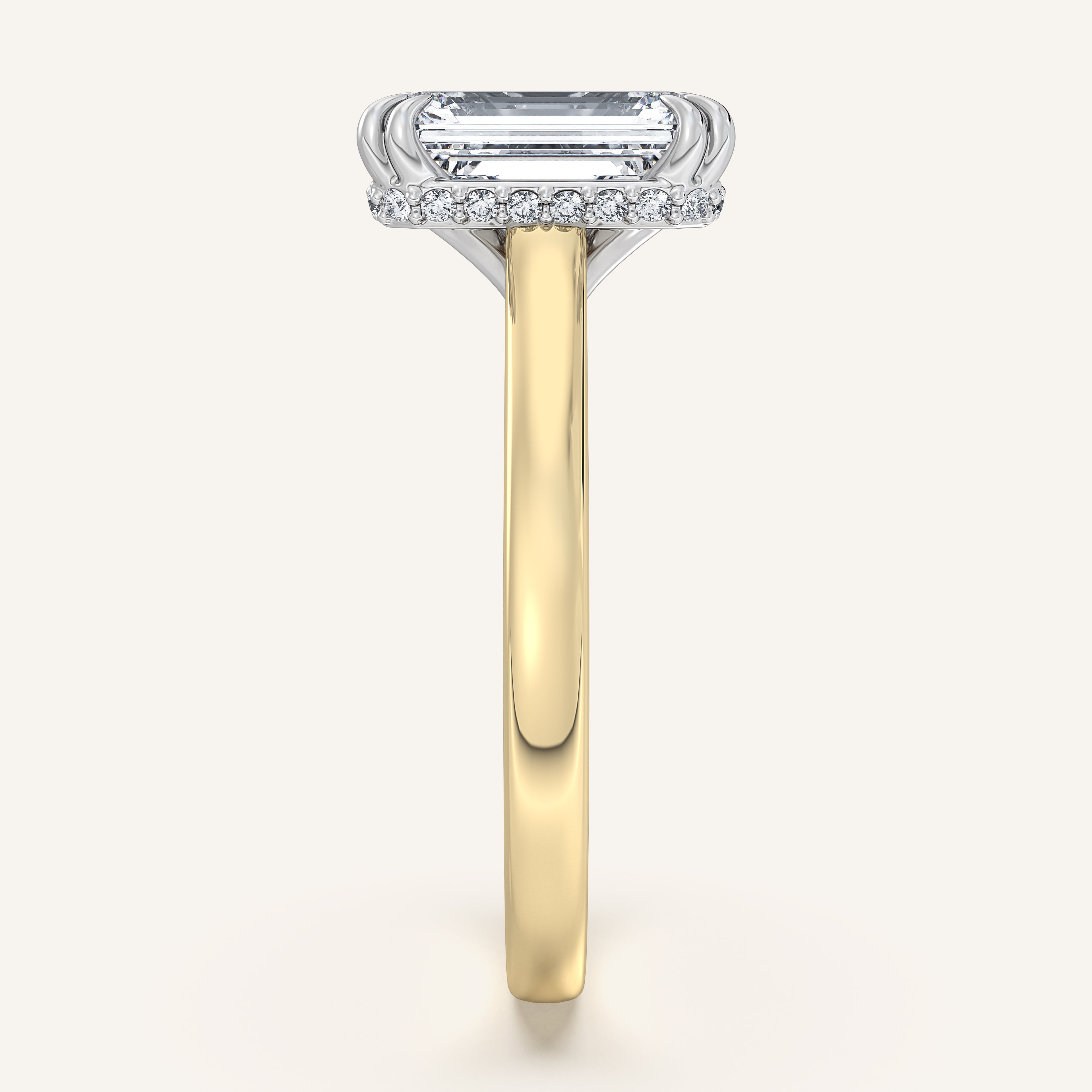 shape: Emerald | metal: Two Tone | view: 4