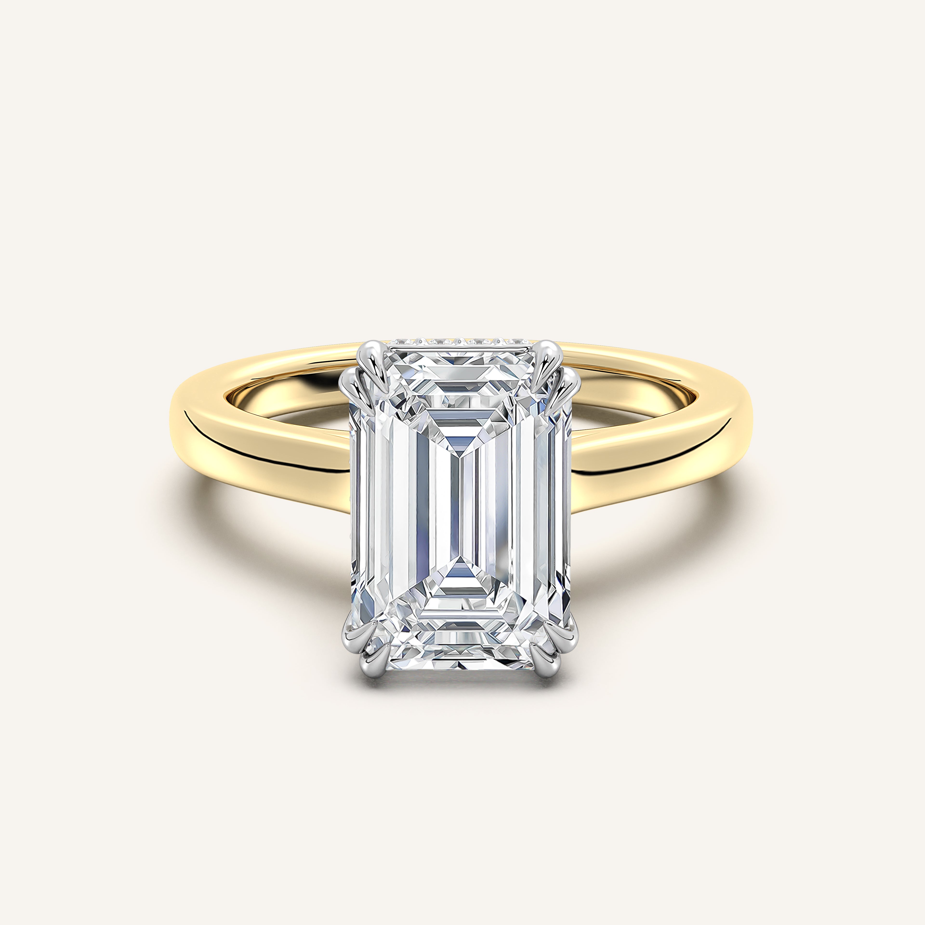 shape: Emerald | metal: Two Tone | view: 1