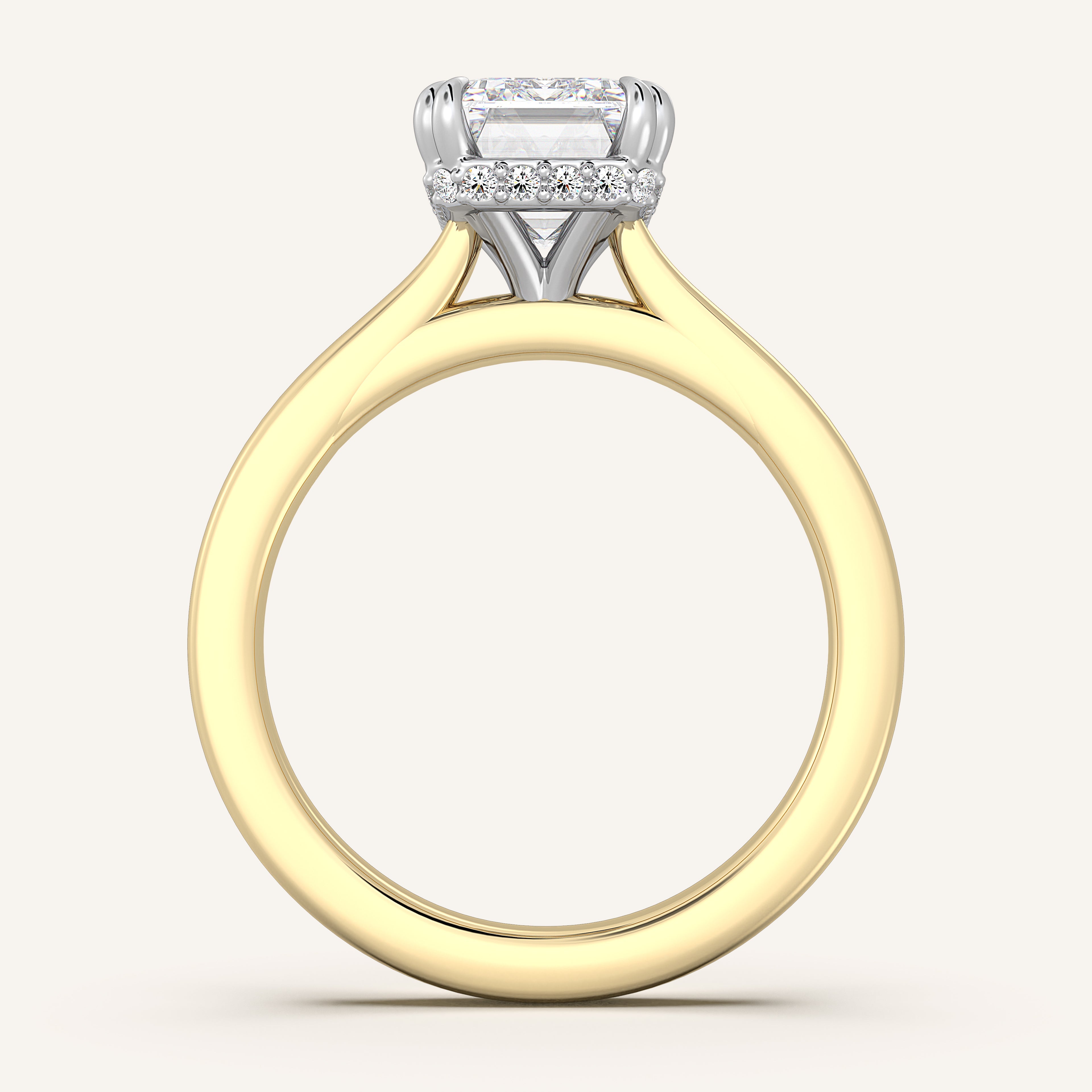 shape: Emerald | metal: Two Tone | view: 3