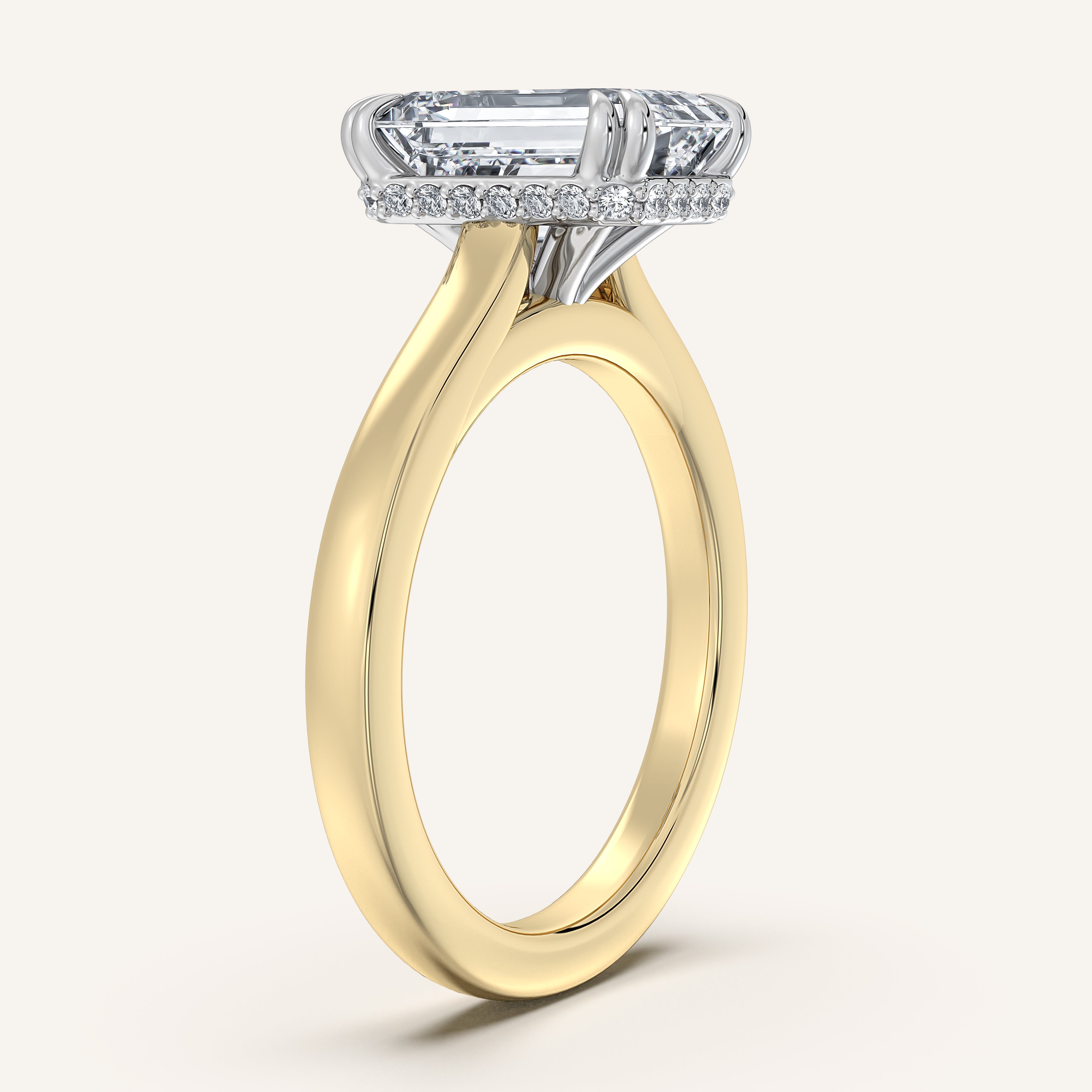 shape: Emerald | metal: Two Tone | view: 2