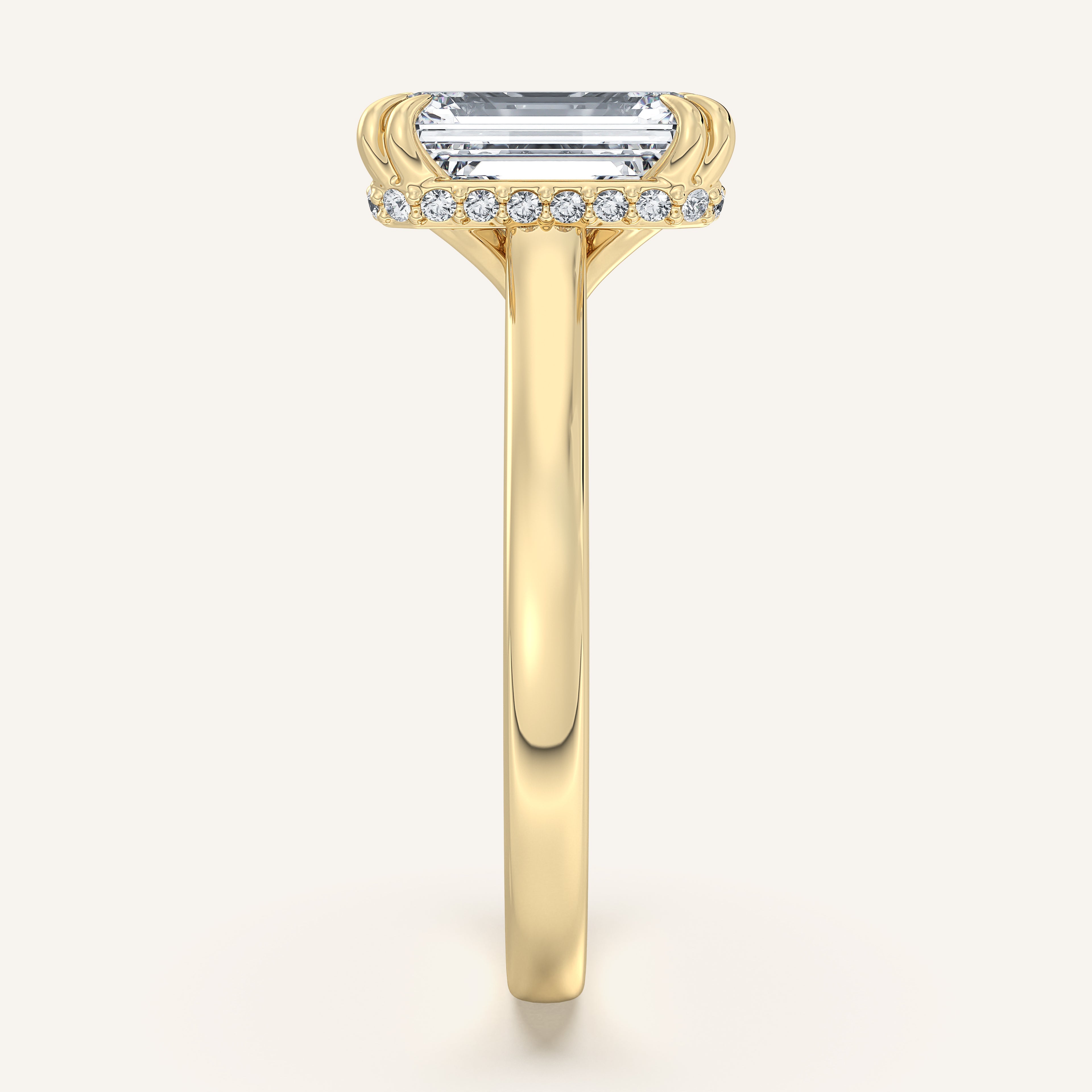 shape: Emerald | metal: Yellow Gold | view: 4
