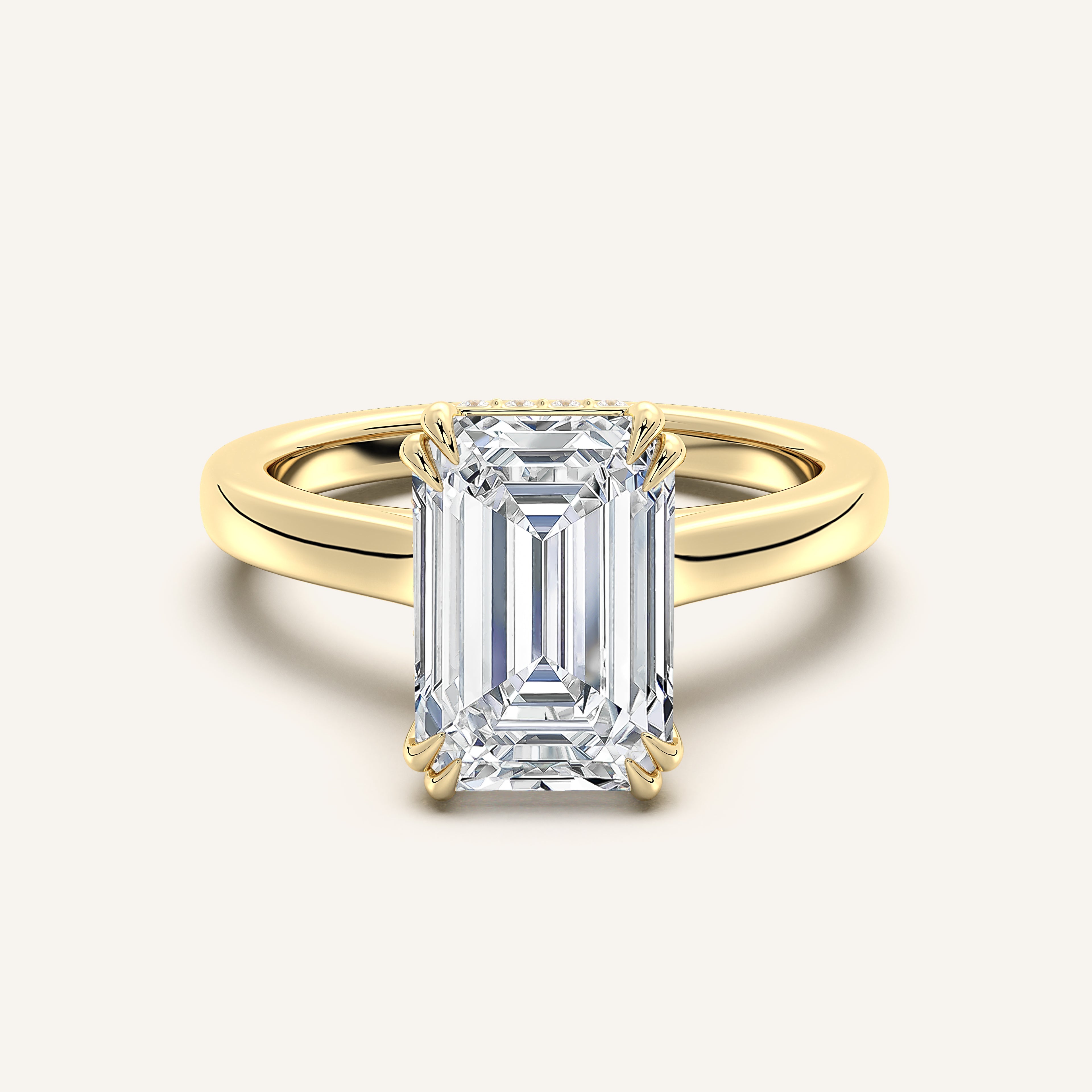 shape: Emerald | metal: Yellow Gold | view: 1