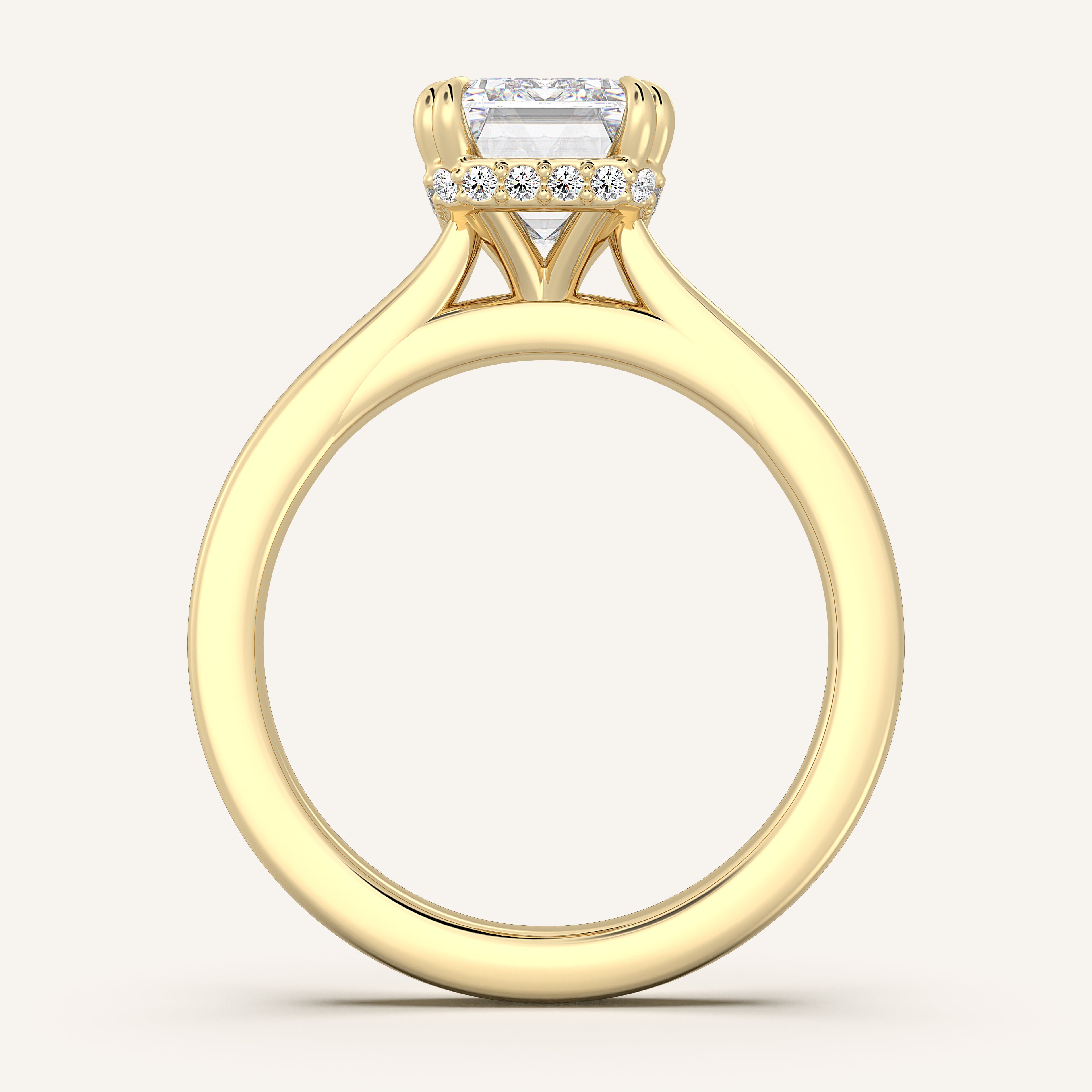 shape: Emerald | metal: Yellow Gold | view: 3