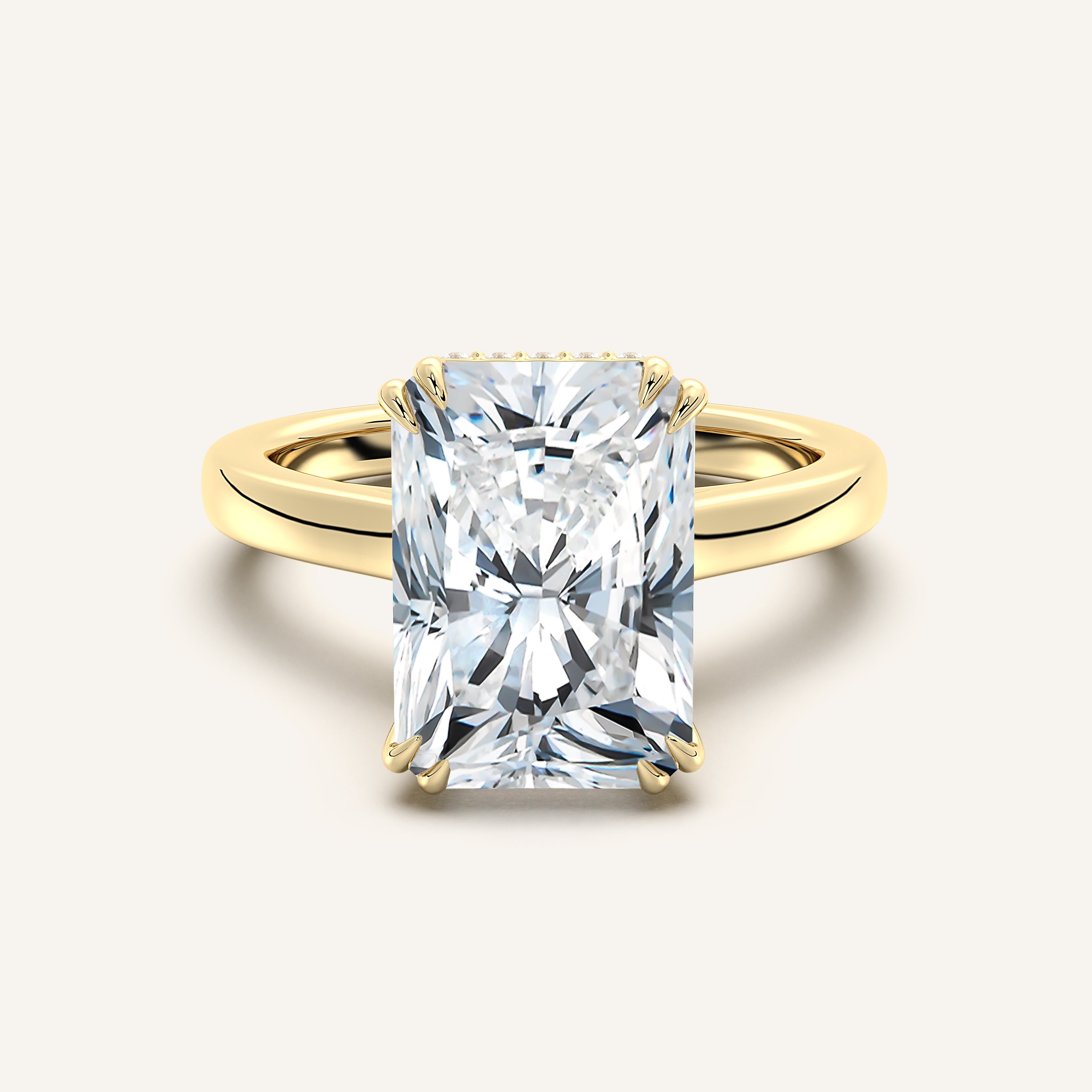 shape: Radiant | metal: Yellow Gold | view: 1