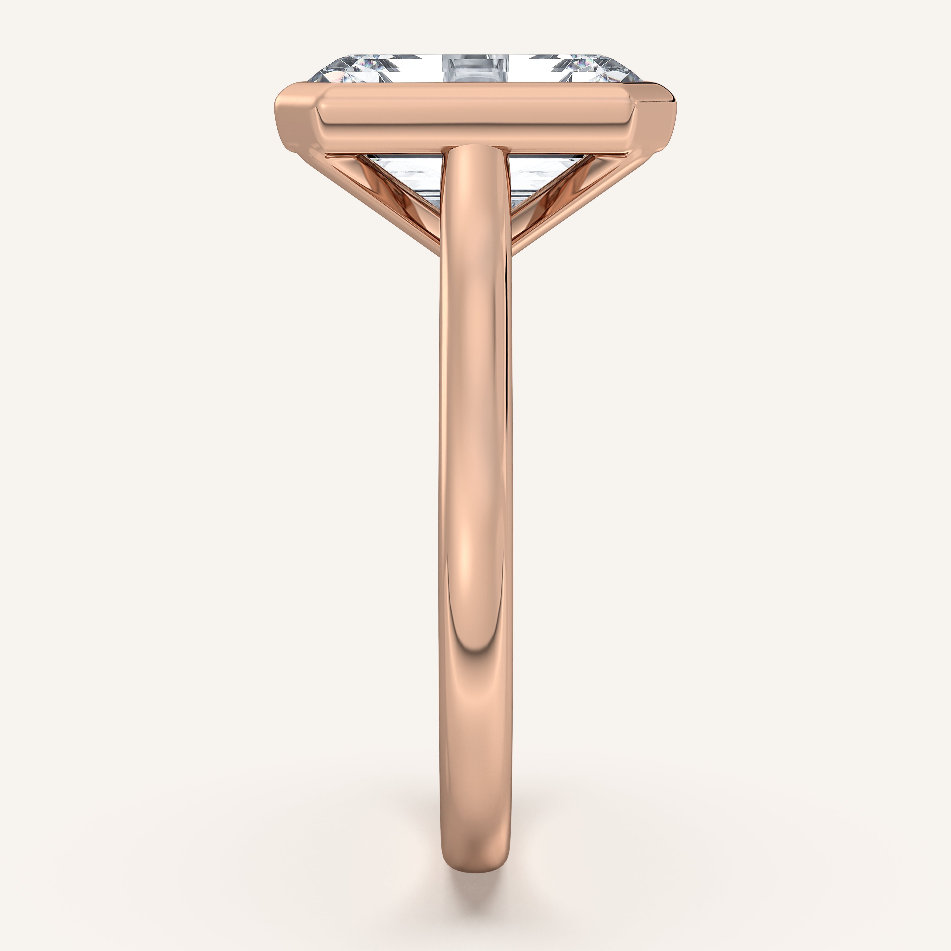 shape: Emerald | metal: Rose Gold | view: 4
