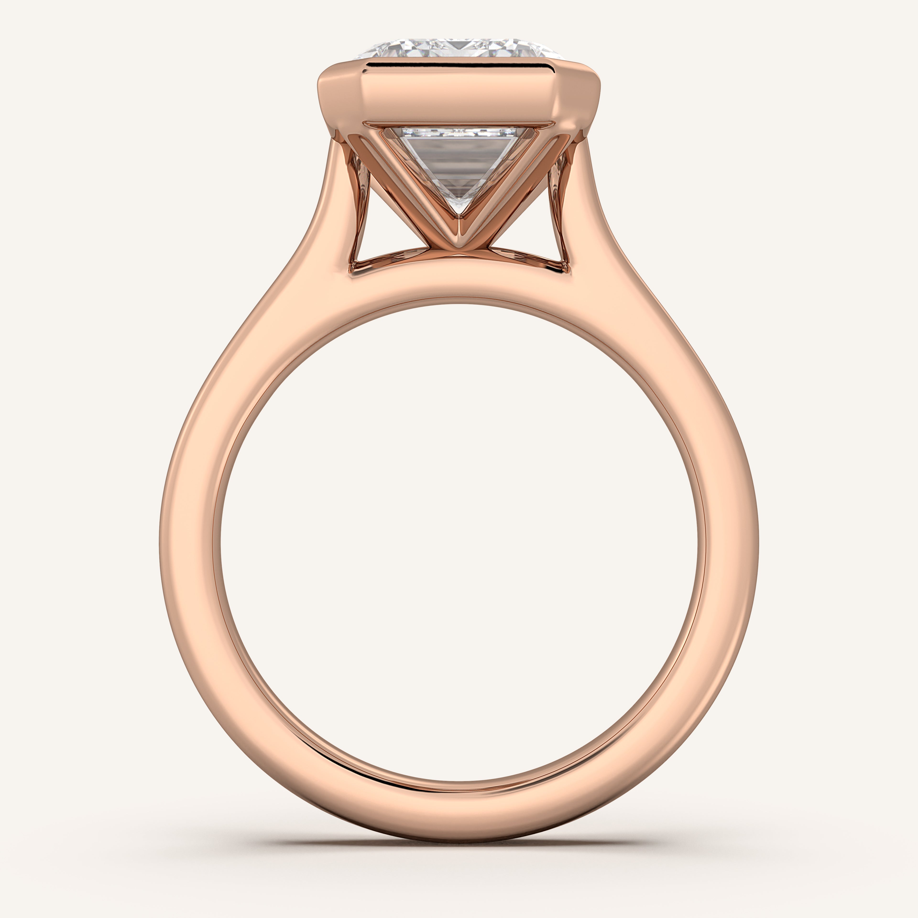 shape: Emerald | metal: Rose Gold | view: 3