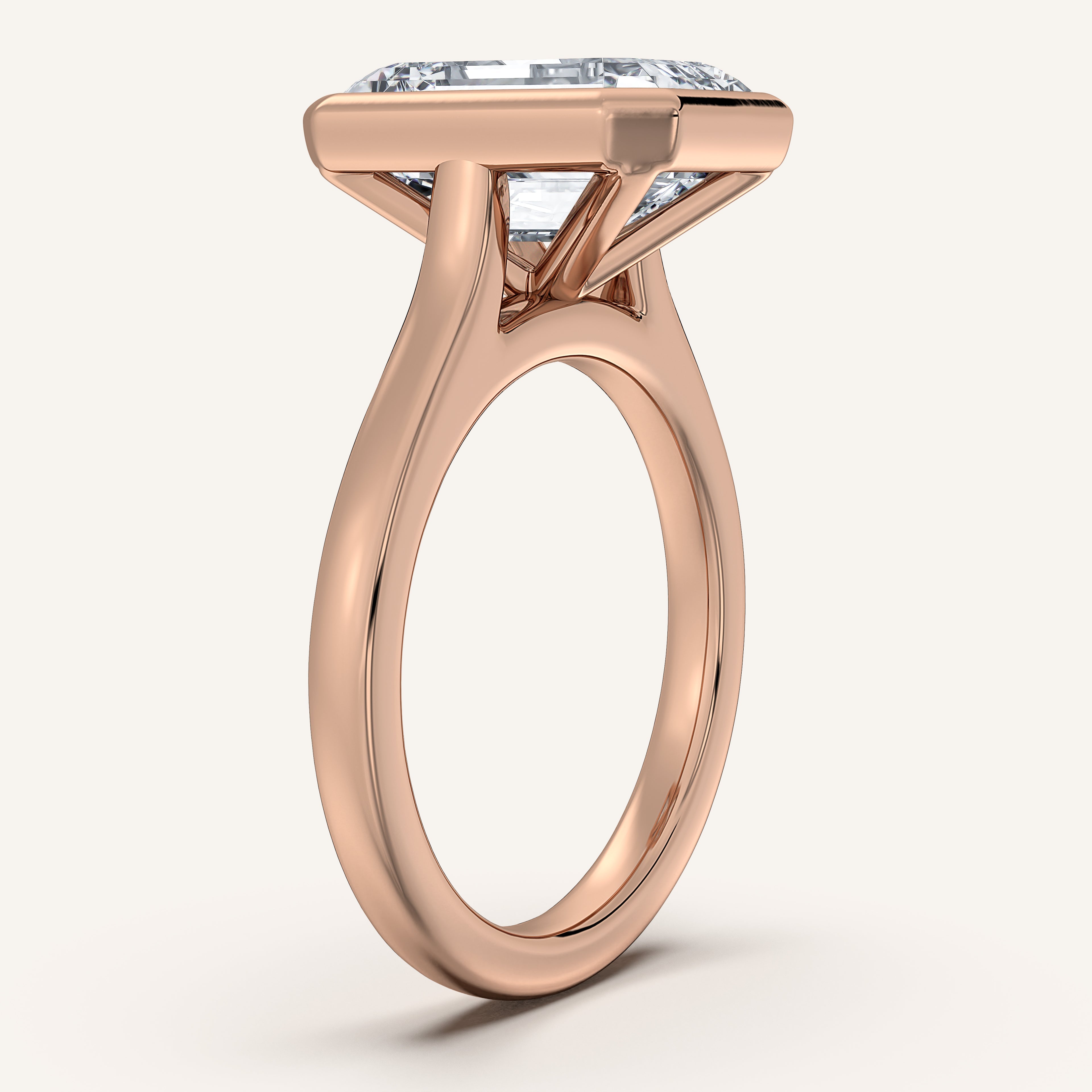 shape: Emerald | metal: Rose Gold | view: 2