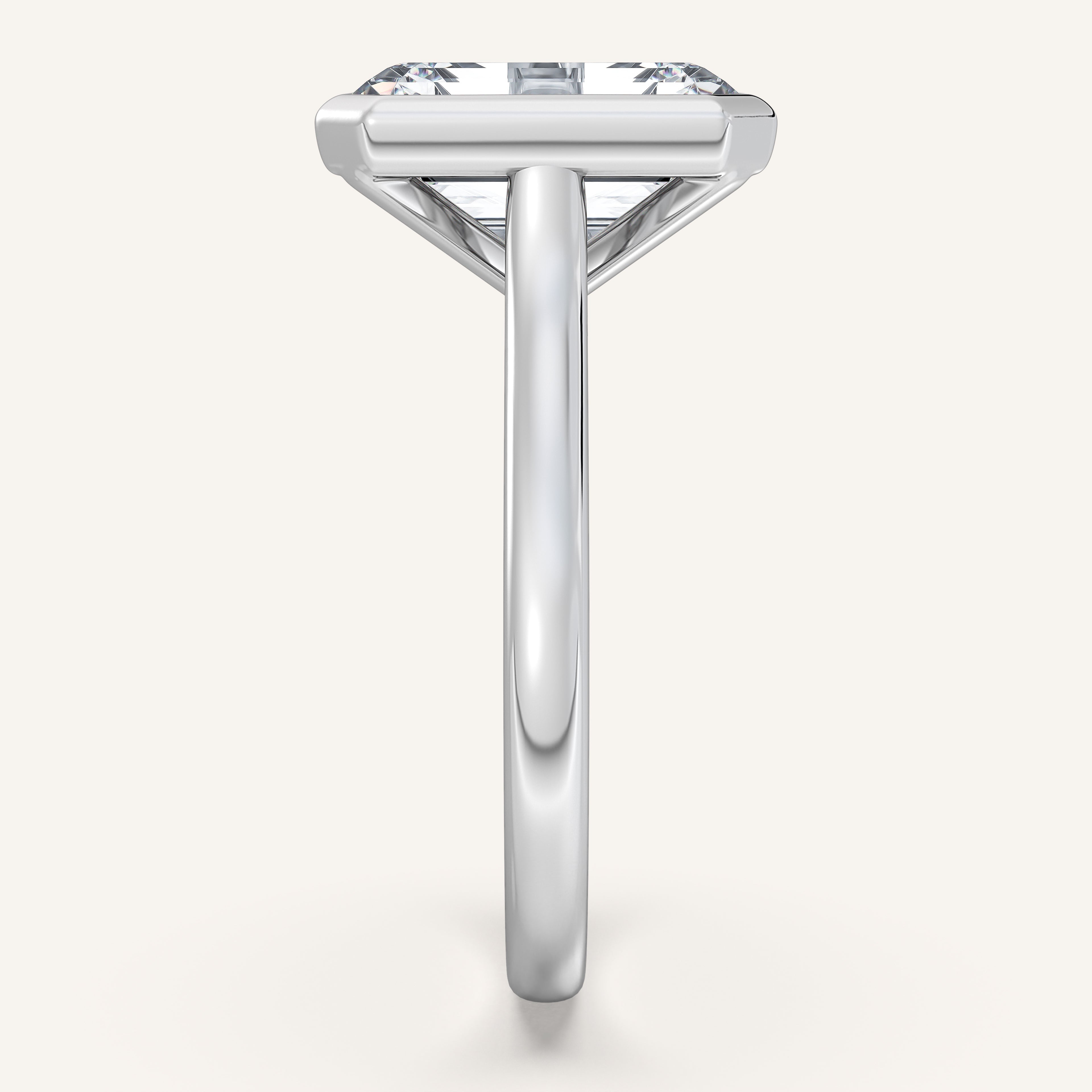 shape: Emerald | metal: White Gold, Platinum | view: 4