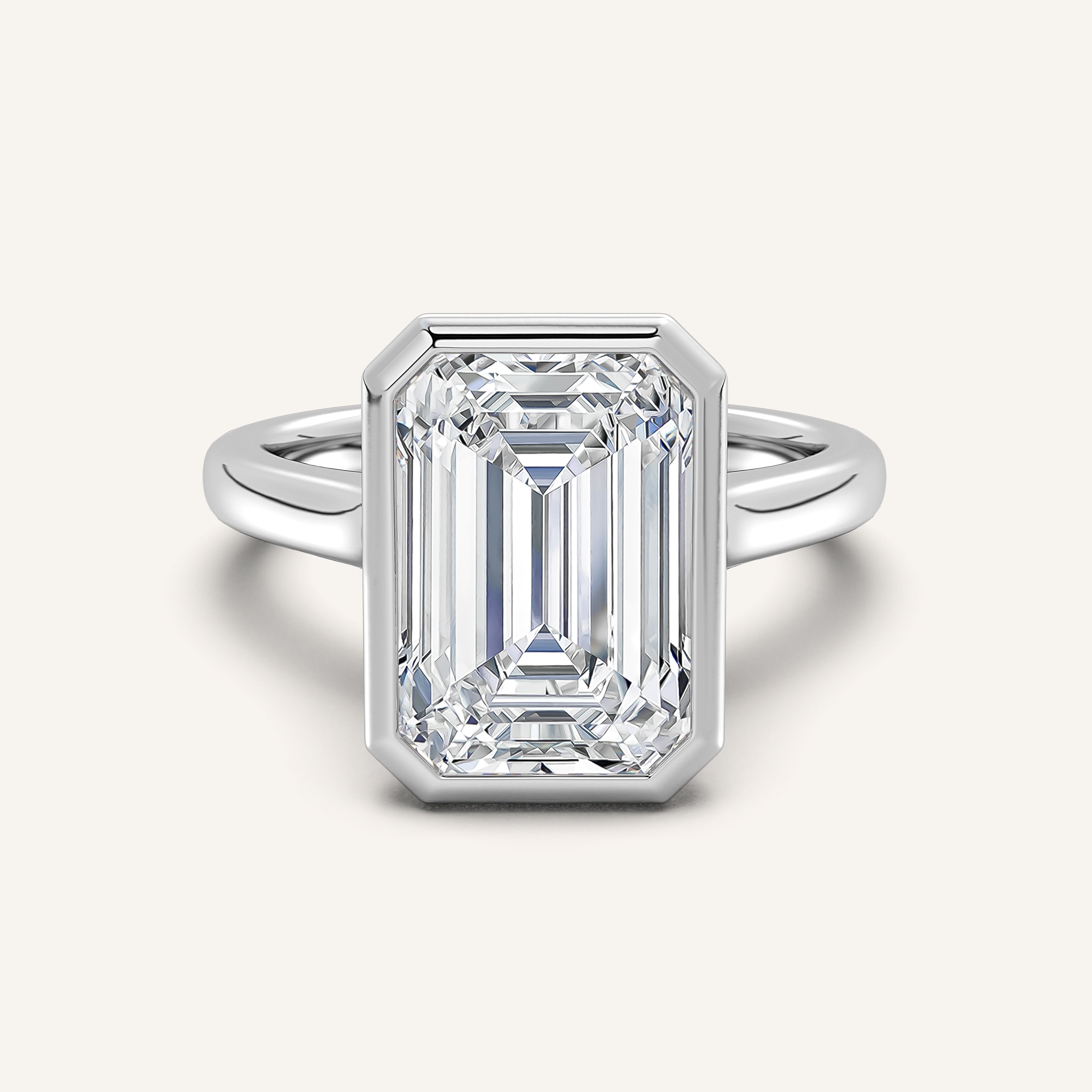 shape: Emerald | metal: White Gold, Platinum | view: 1