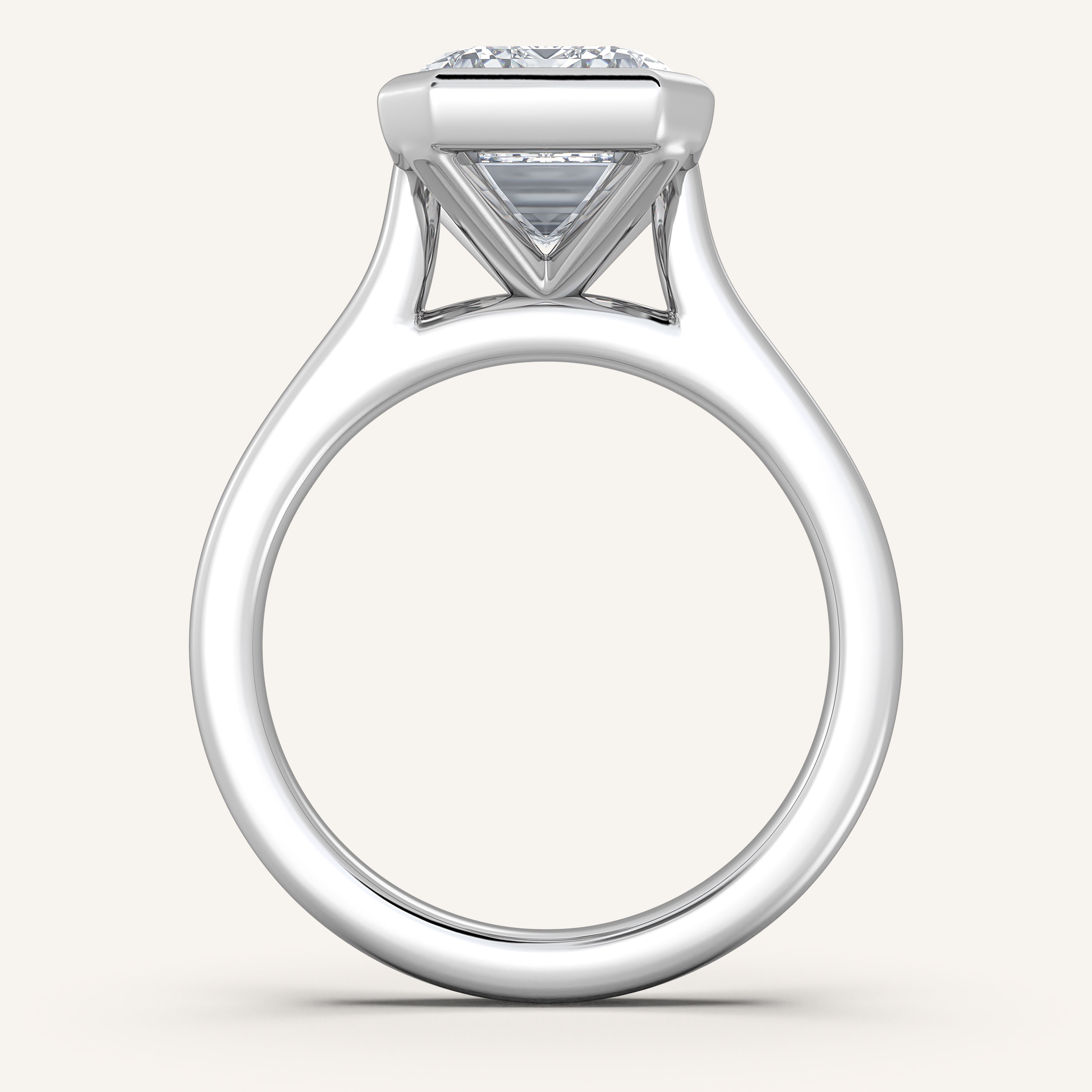 shape: Emerald | metal: White Gold, Platinum | view: 3