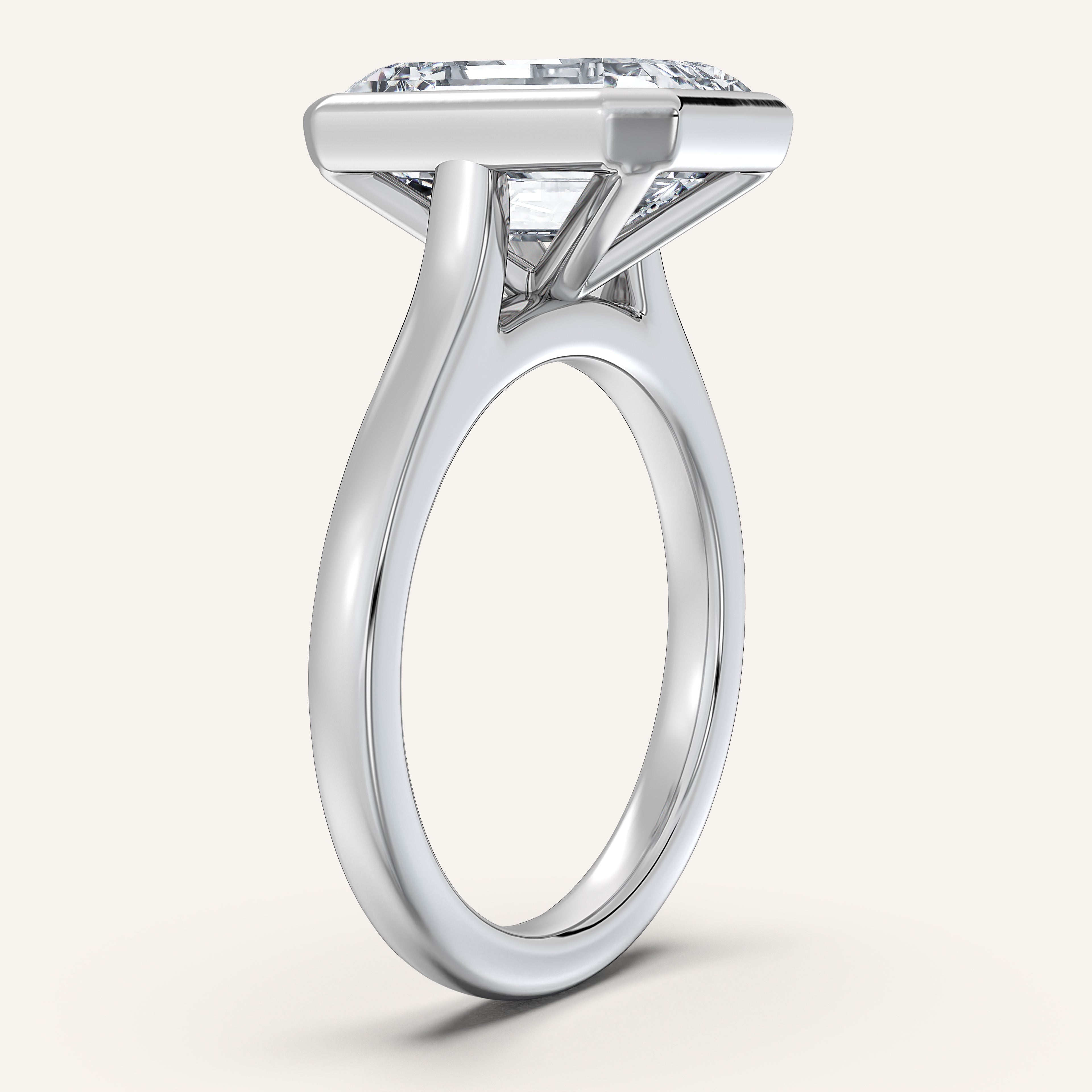 shape: Emerald | metal: White Gold, Platinum | view: 2
